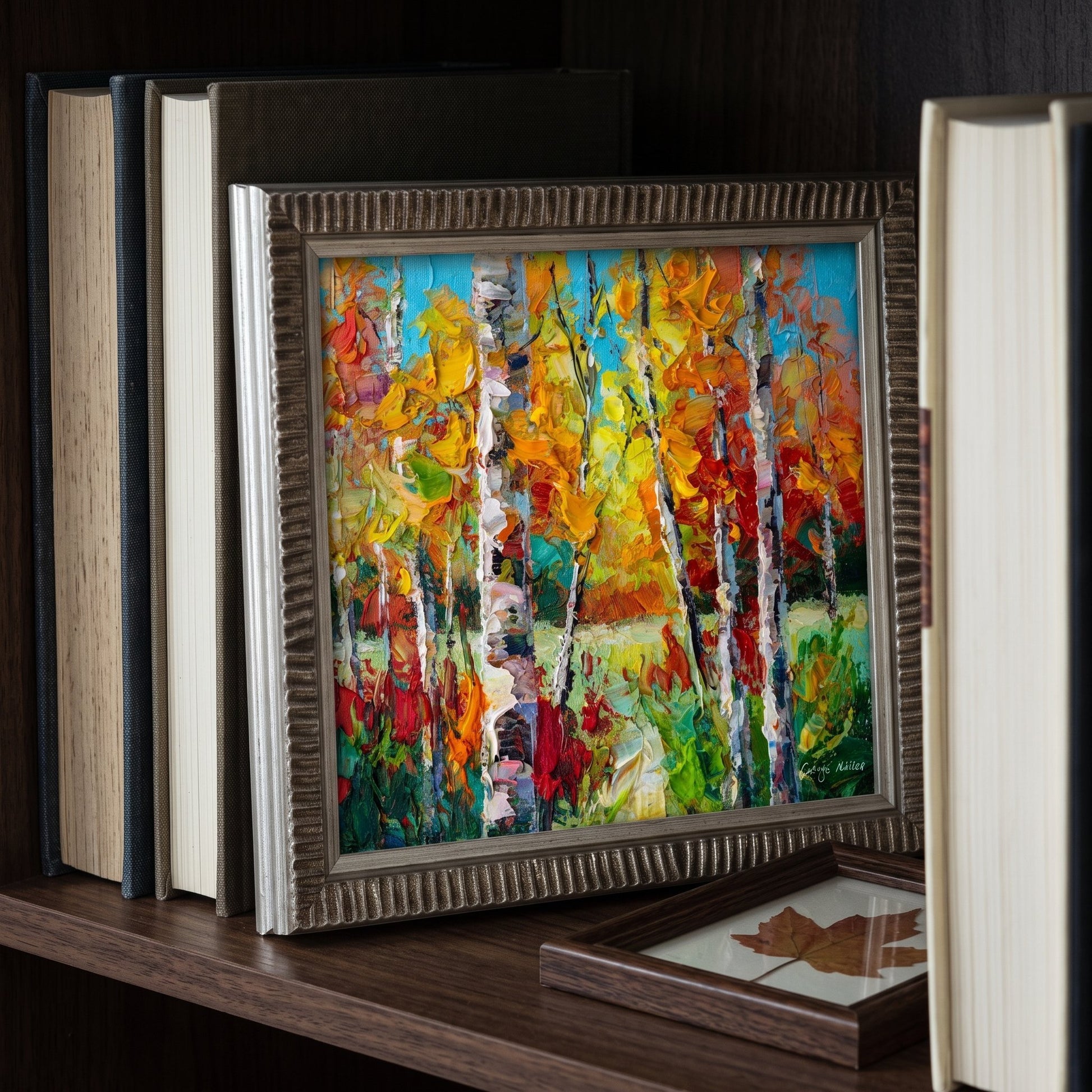 RusticFarmhouseStudy — VibrantImpressionistLandscapeAddsAutumnWarmthAndArtisticDepth