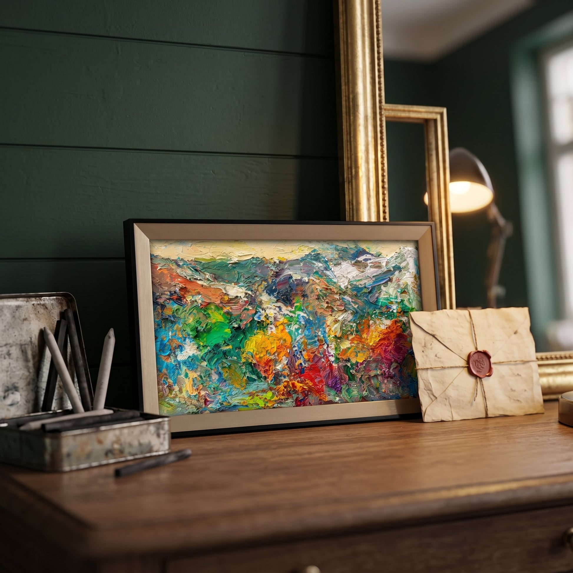 Vintage Study — Expressive Landscape Painting Adds Vibrant Energy to Classic Decor