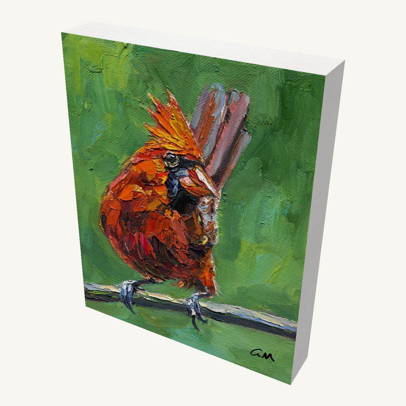 Palette Knife Cardinal Bird by George Miller