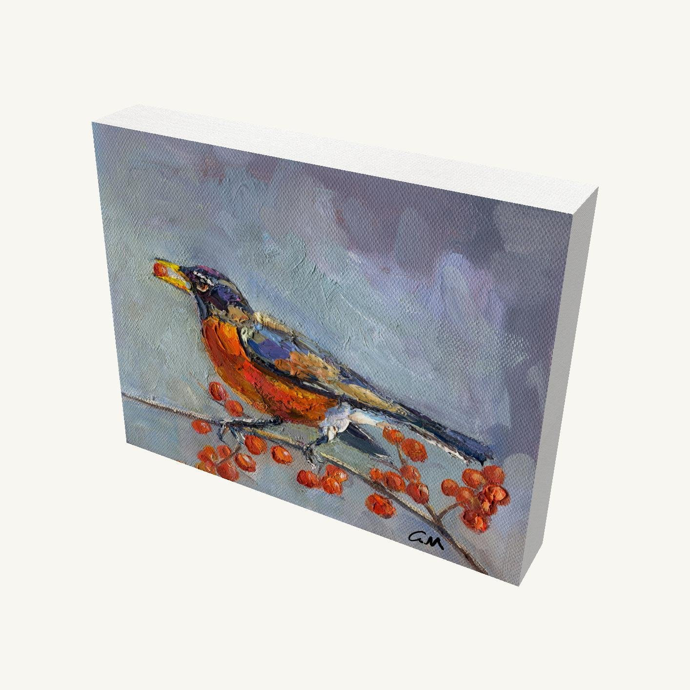 Serene Robin Bird Art for Cozy Living Rooms