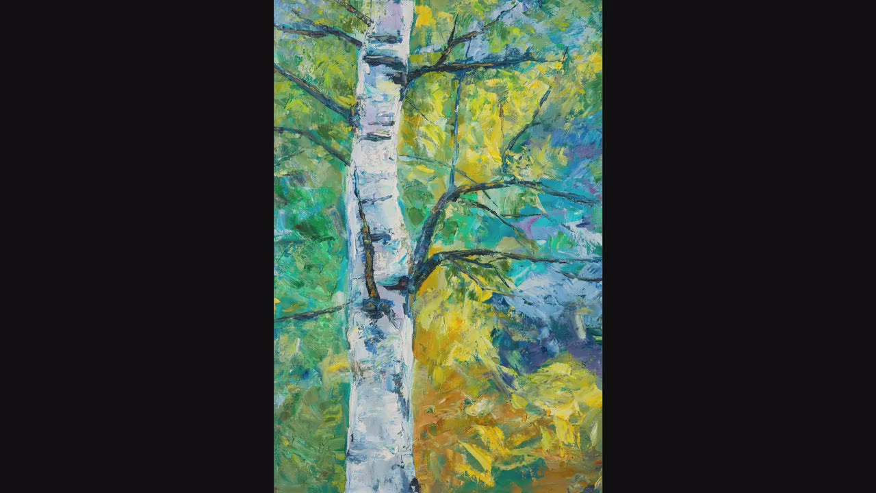 Oil Painting Silver Birch Tree Spring, Canvas Painting, Oil On Canvas Painting, Landscape Painting, Large Canvas Art, Modern Wall Art