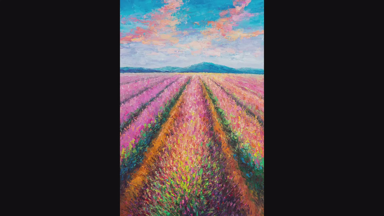Lavender Fields, Canvas Art, Oil Painting, Palette Knife Oil Painting, Impressionist Art, Impasto Painting Original Wall Art, Ready To Hang
