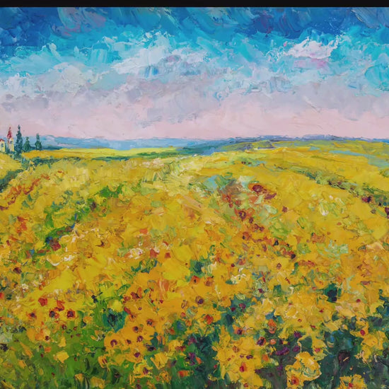Italian Tuscany Fields, Wall Art, Paintings On Canvas, Tuscany Landscape, Oversized Painting, Palette Knife Oil Painting, Contemporary Art