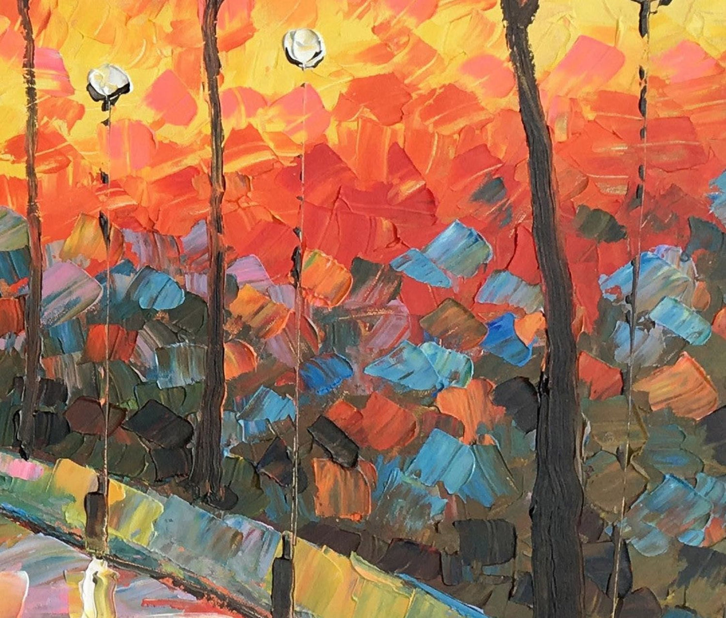 Transform your space with breathtaking Landscape Painting - Autumn Night, An Original Oil Painting by George Miller