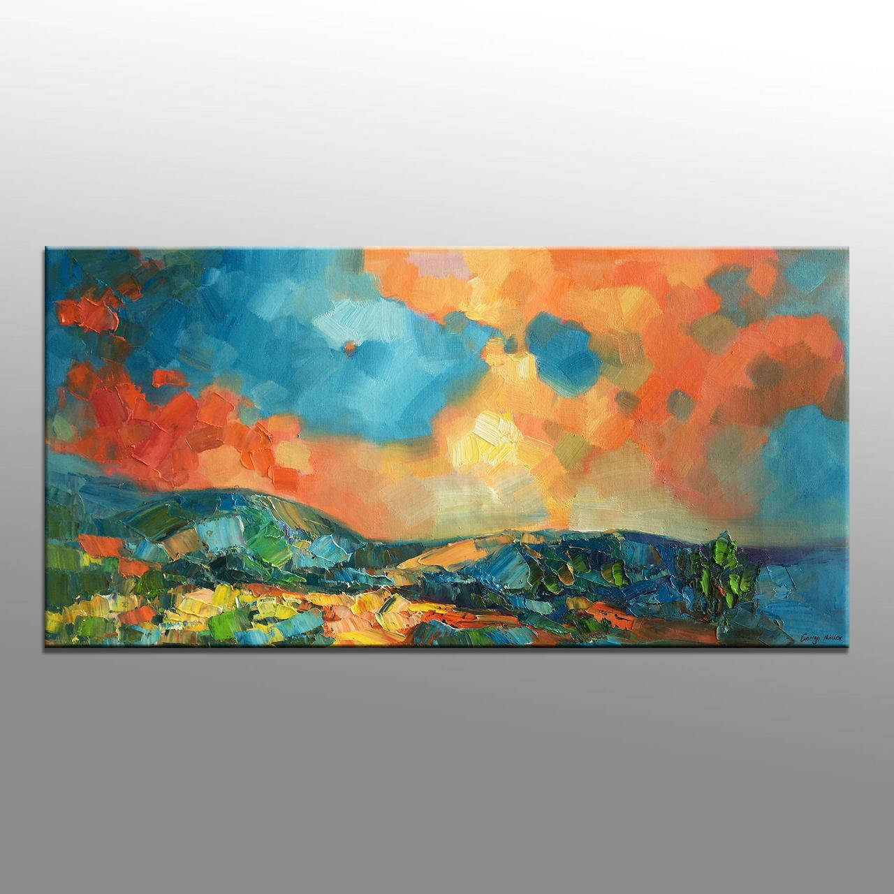 Abstract Wall Art, Large Painting, Abstract Canvas Painting, Original, Abstract Oil Painting, Landscape Painting, Living Room Wall Decor