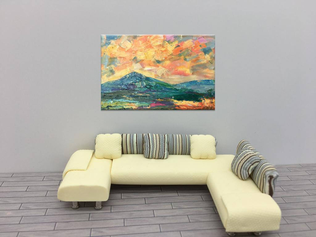 Transform your walls with an Original Landscape Oil Painting By George Miller - 24x36" modern, ready-to-hang masterpiece