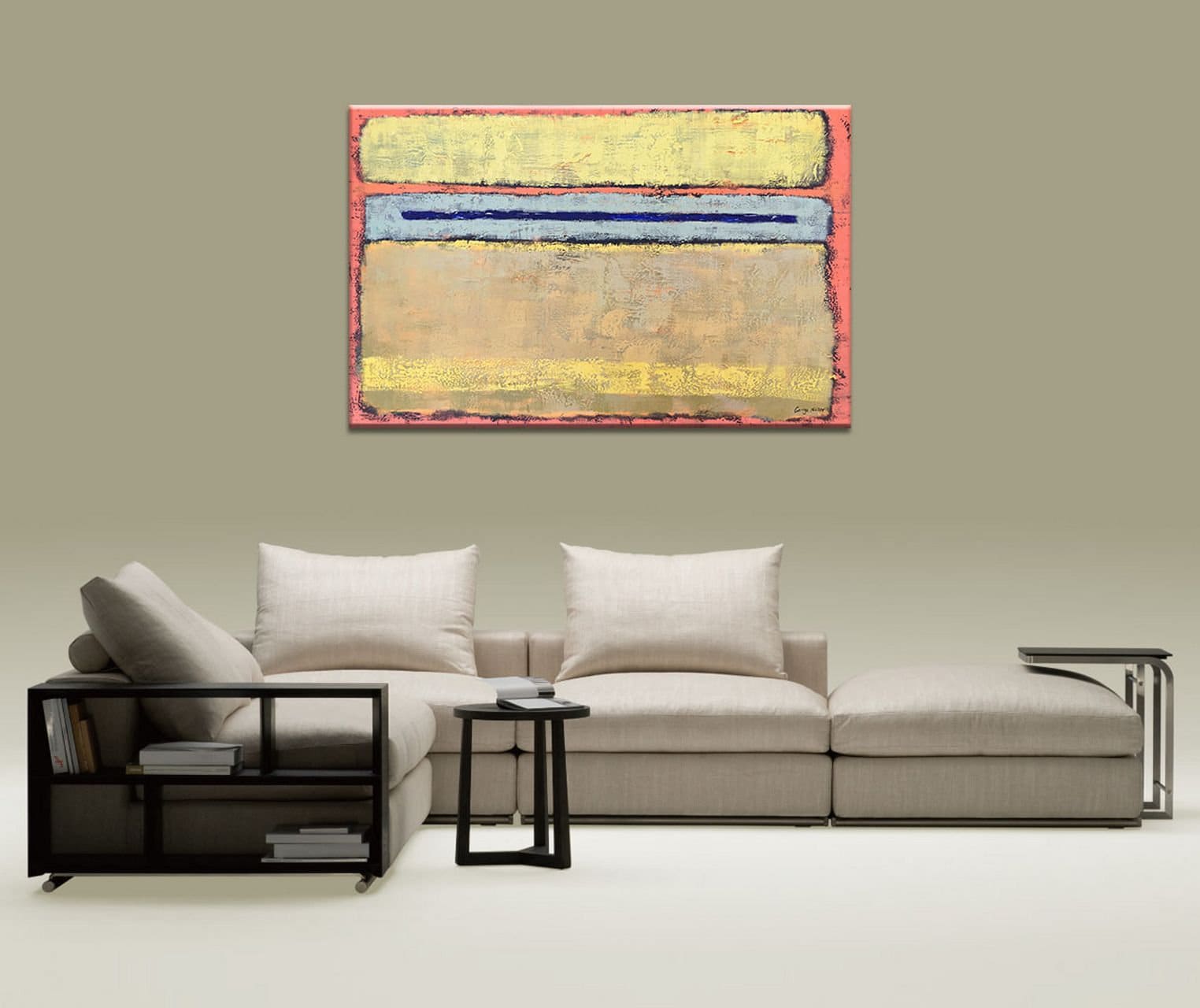 Art Painting -Abstract Painting, Original Oil Painting, Contemporary Painting, Canvas Wall Art, Canvas Art, Yellow, Pink, Large Abstract Art