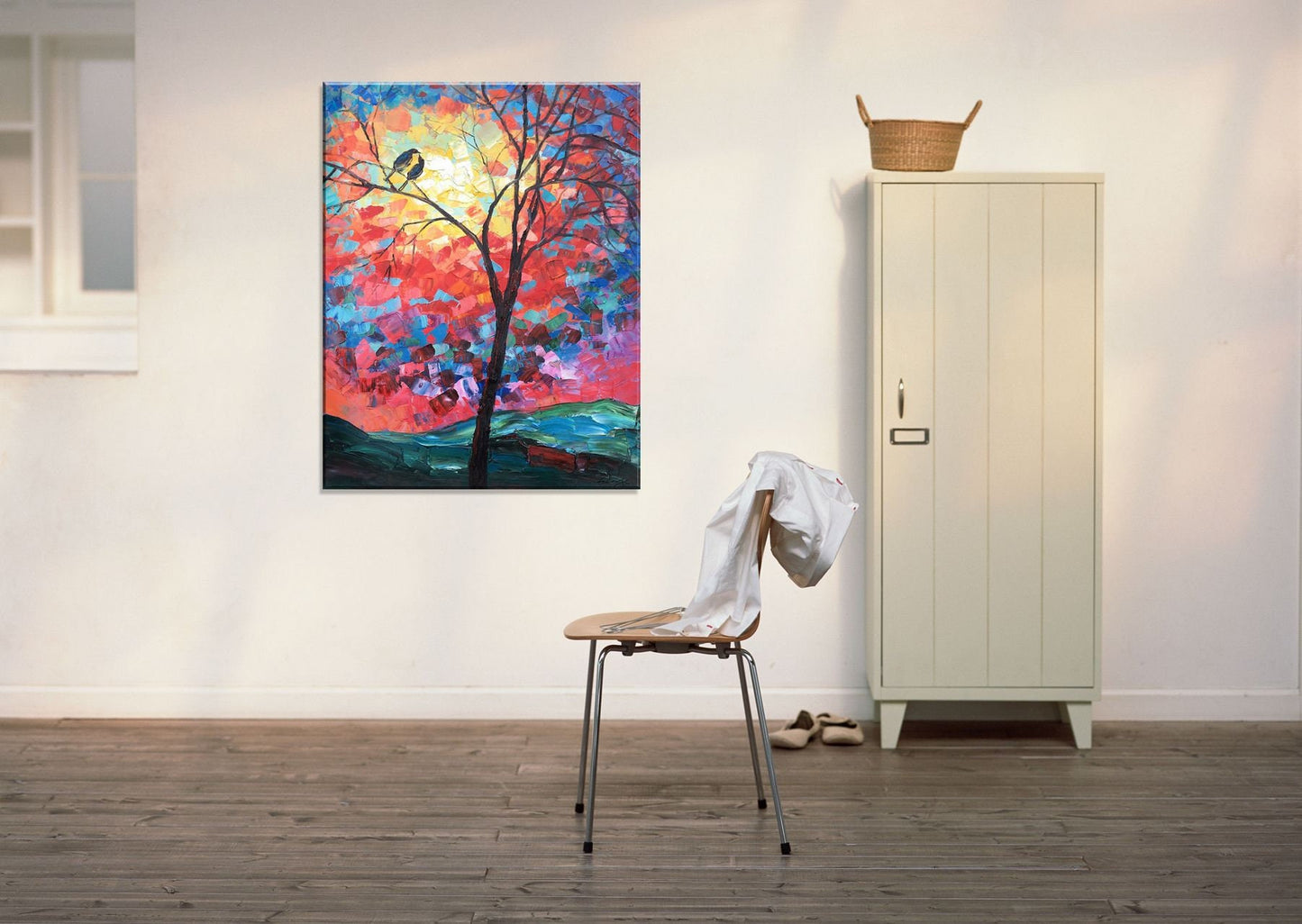 Oil Painting, Tree Art, Abstract Canvas Art, Painting Abstract, Living Room Decor, Original Painting, Large Wall Art Painting, Birds Art