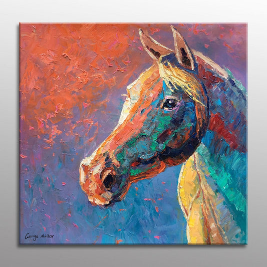 Horse Oil Painting, Large Wall Art Canvas, Horse Portrait, Decor, Original Painting, Large Canvas Painting, Contemporary Art