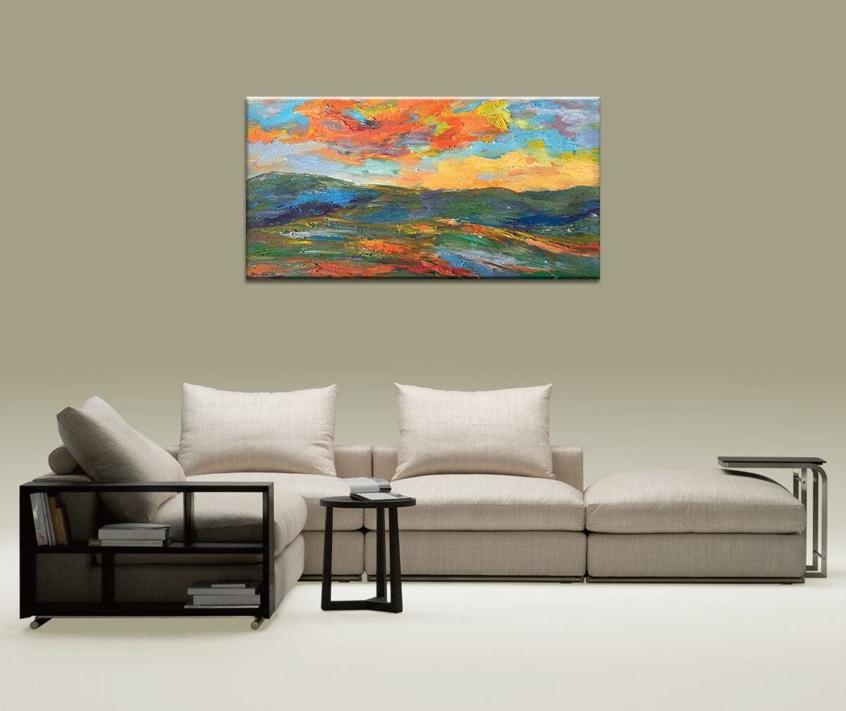 Original Abstract Landcape Painting, Canvas Painting, Wall Art Painting, Landscape, Extra Large Painting, Handmade Painting, Rustic Painting