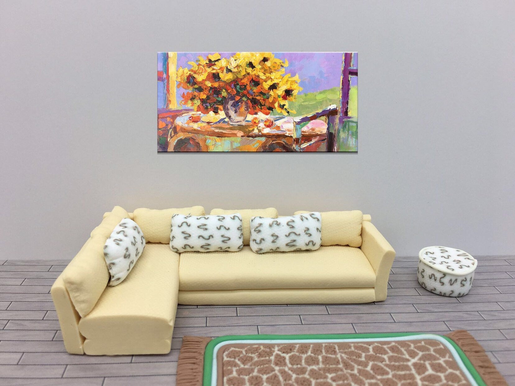 Canvas Painting, Sunflowers Flower Art, Original Abstract Painting, Abstract Wall Art, Contemporary Art, Bedroom Art, Large Abstract Art