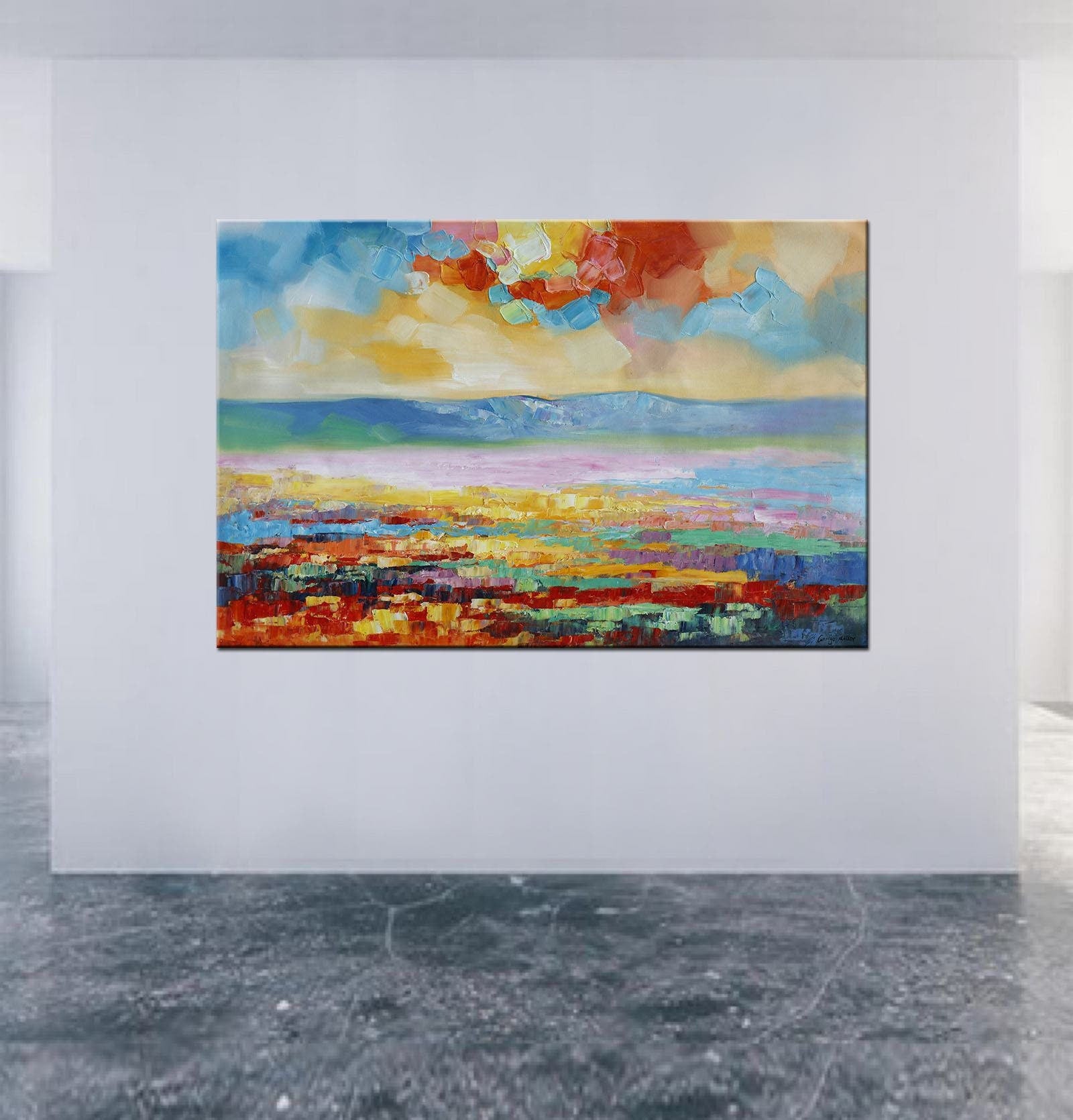 Abstract Landscape Oil Painting, Canvas Painting, Oil On Canvas Painting, Landscape, Large Painting, Handmade, Contemporary Art, Textured
