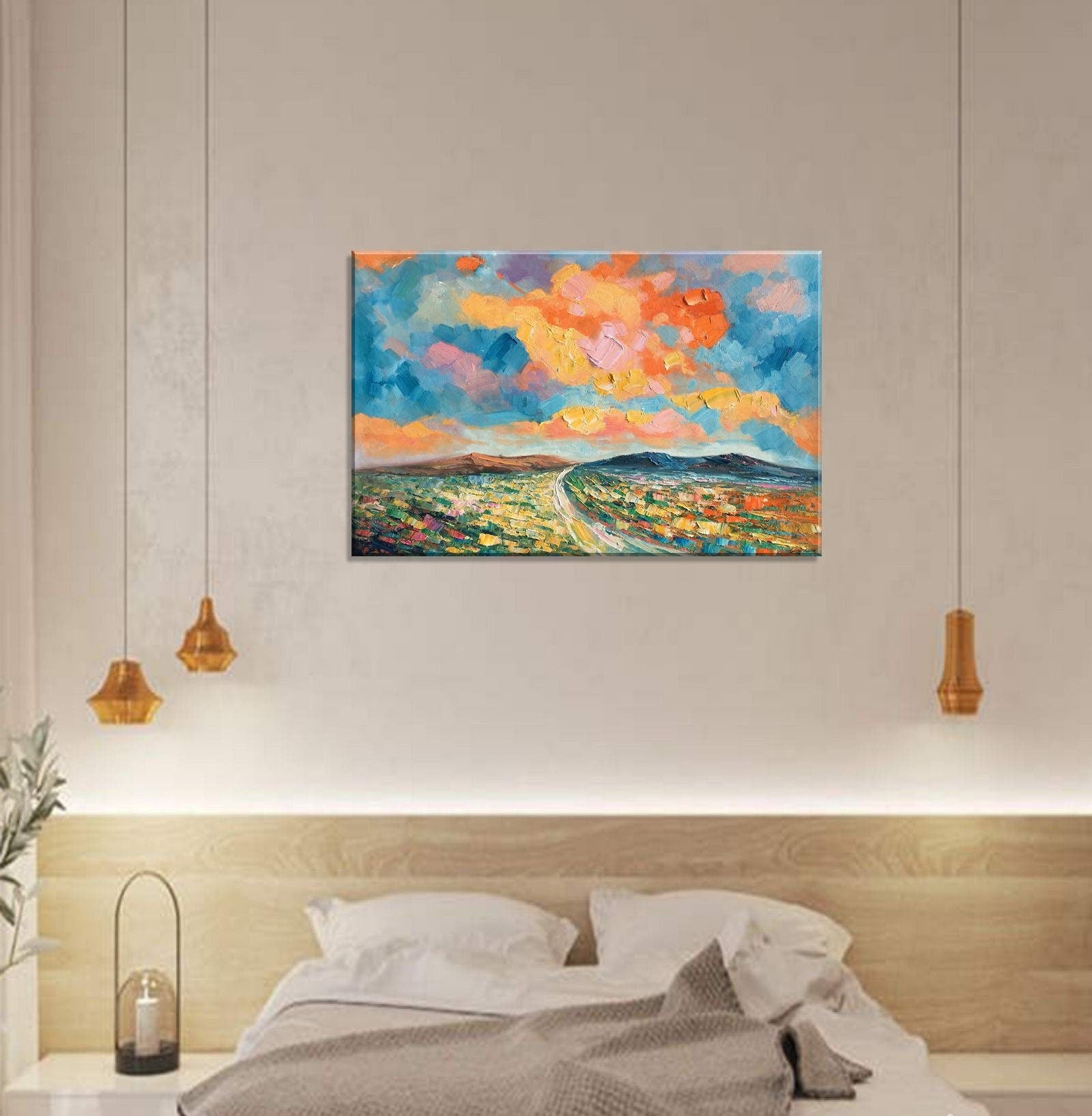 Create a Bold Statement with Extra Large Abstract Painting- Palette Knife Oil Painting, 32x48 inches Contemporary Artwork