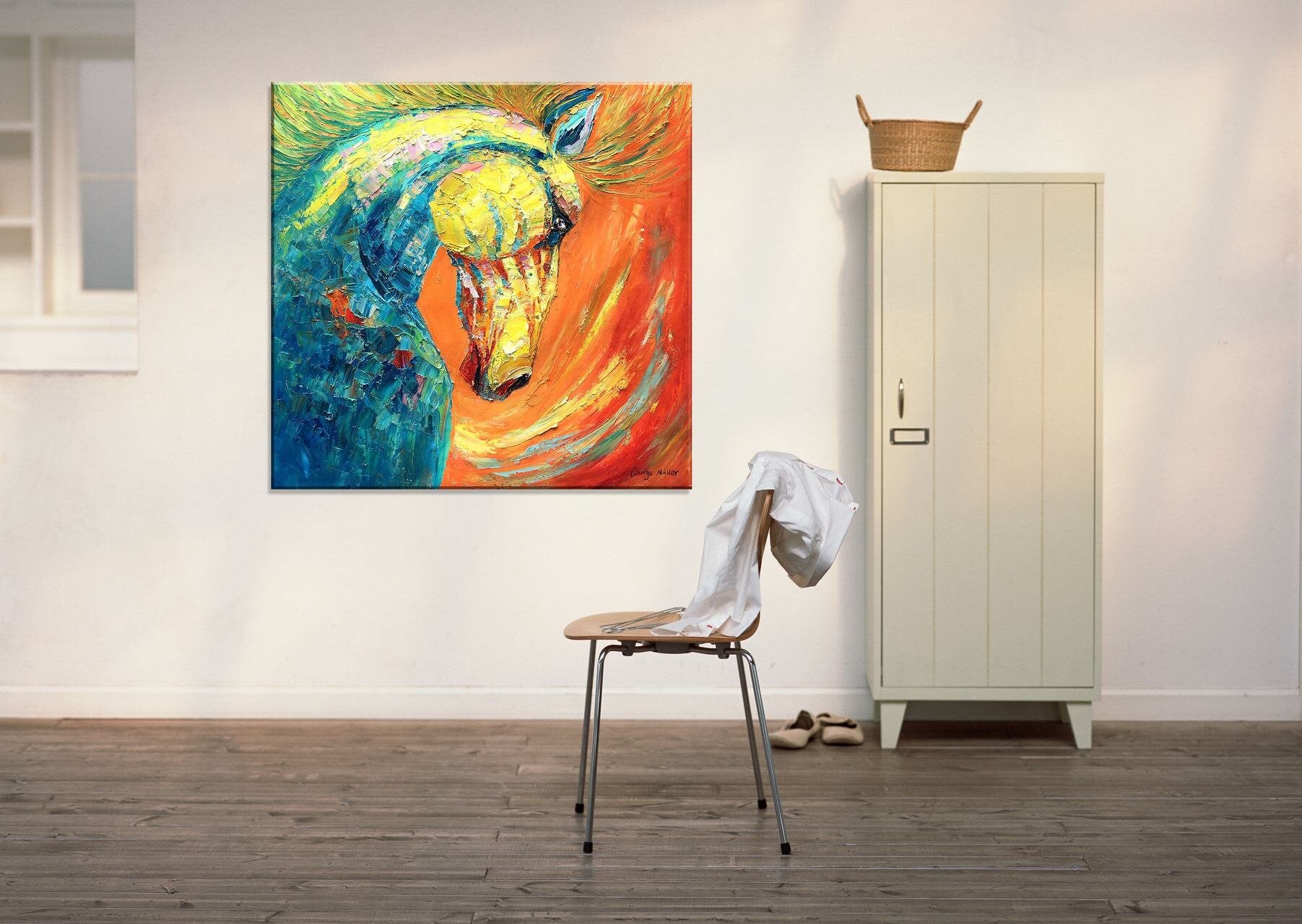Horse Wall Art, Oil Painting Horse, Canvas Wall Decor, Living Room Wall Decor, Original Abstract Art, Abstract Painting, Abstract Canvas Art