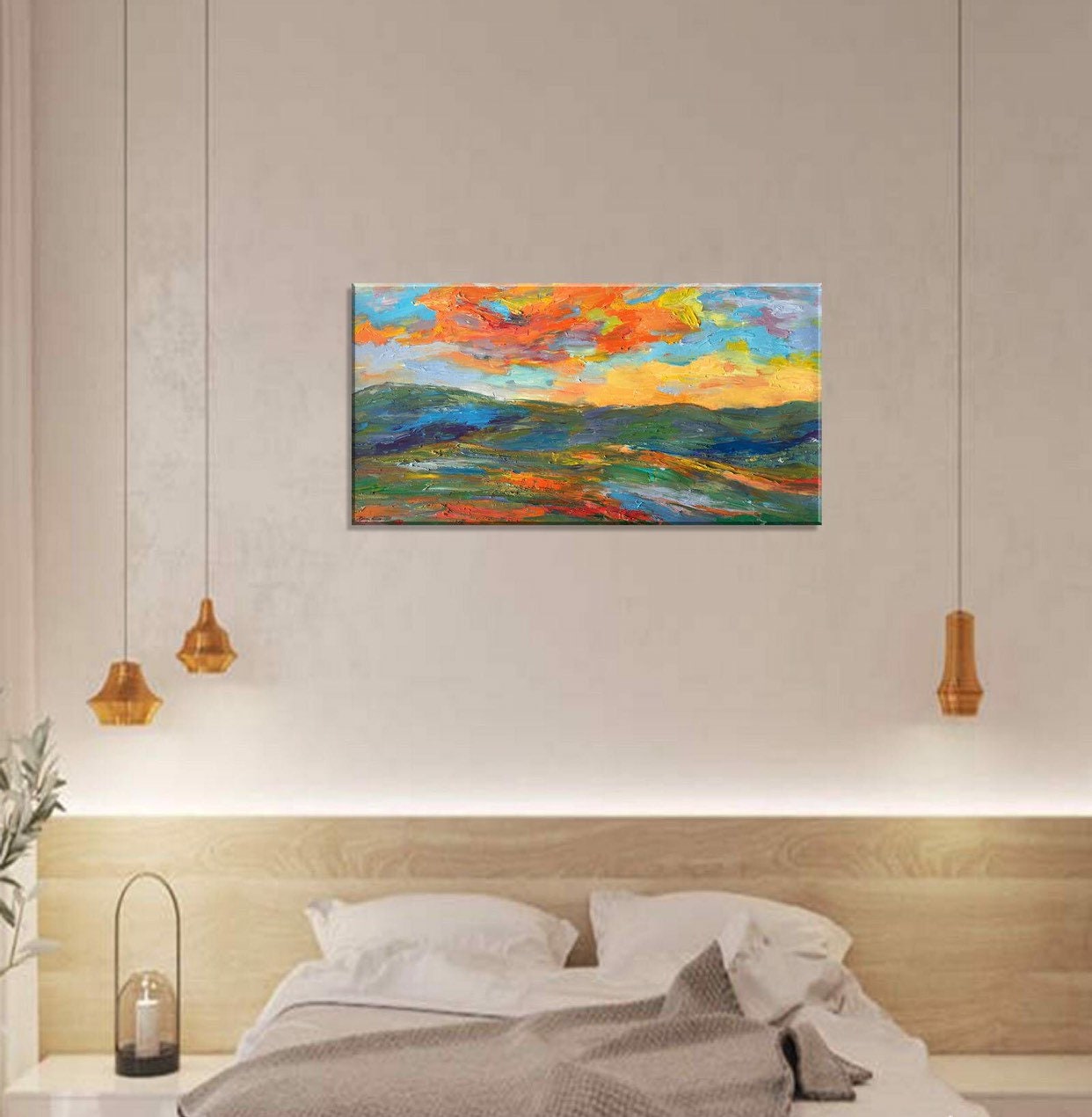 Original Abstract Landcape Painting, Canvas Painting, Wall Art Painting, Landscape, Extra Large Painting, Handmade Painting, Rustic Painting