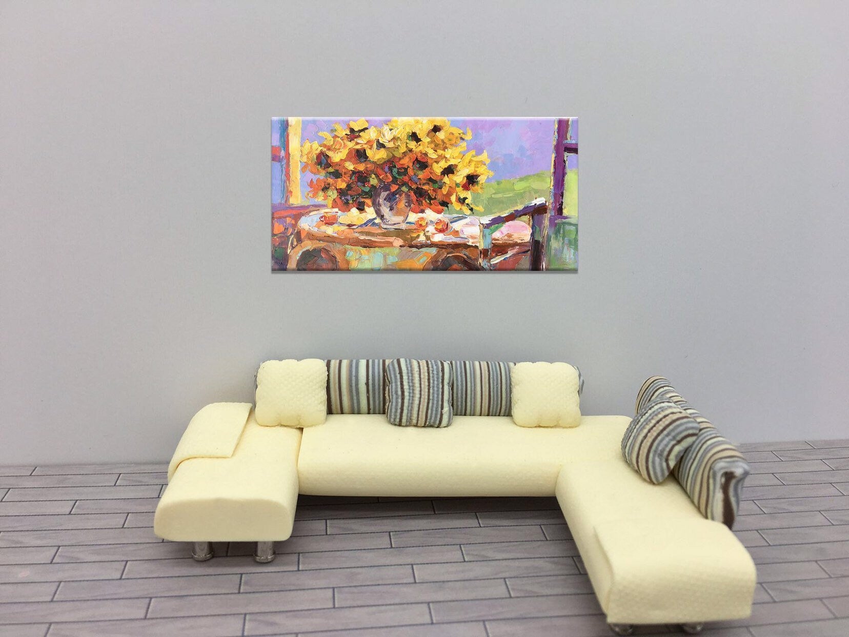 Canvas Painting, Sunflowers Flower Art, Original Abstract Painting, Abstract Wall Art, Contemporary Art, Bedroom Art, Large Abstract Art