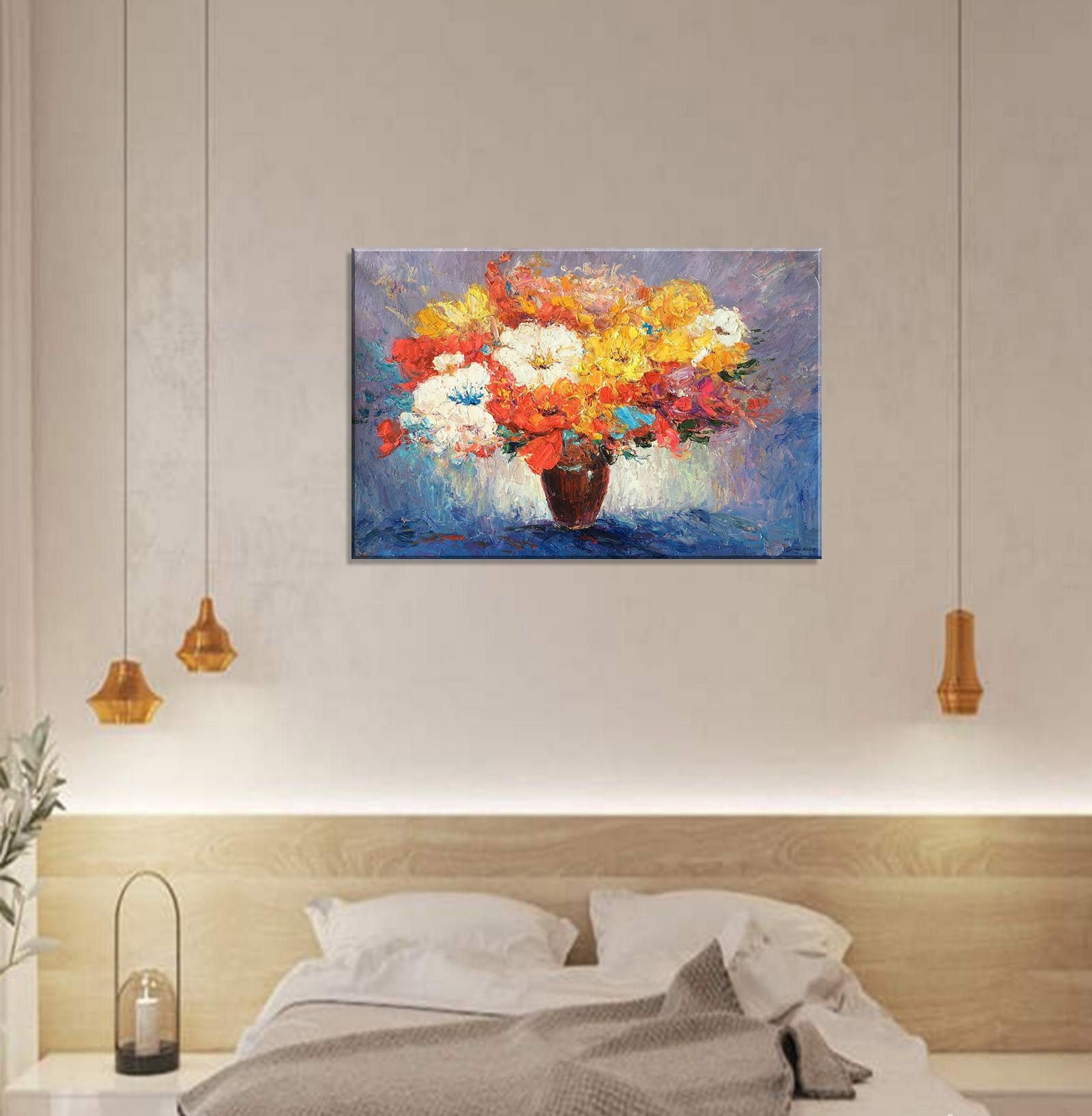 Floral Painting, Oil Painting Spring Flowers, Large Wall Art Canvas, Abstract Oil Painting, Abstract Canvas Painting, Living Room Wall Art