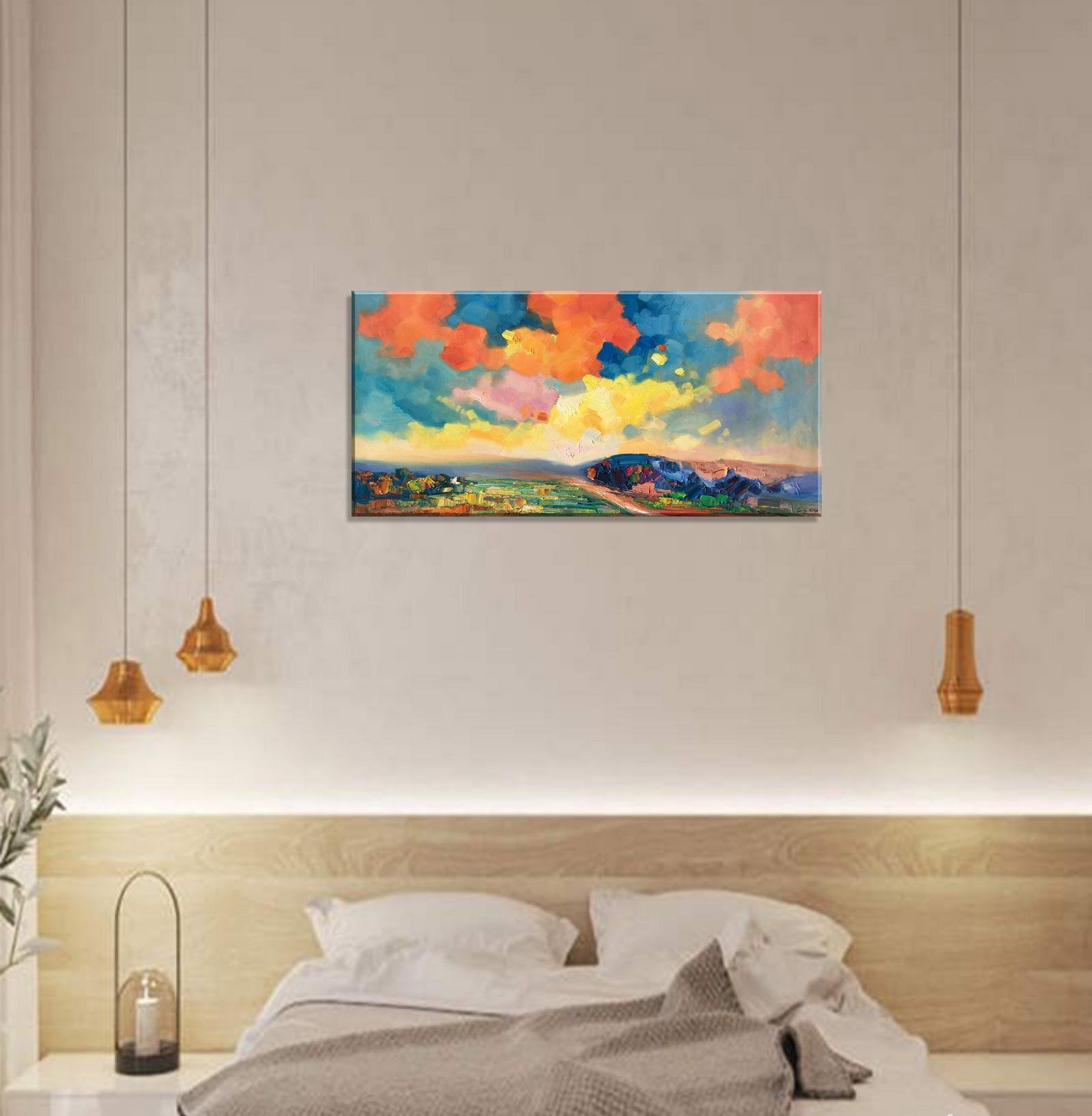 Original Abstract Landcape Painting, Abstract Landscape, Oversized Paintings On Canvas, Handmade Painting, Contemporary, Impasto Painting