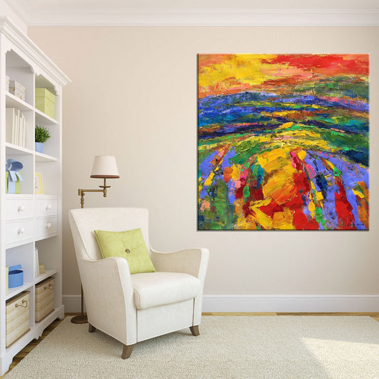 Large Art, Oil Painting Original, Abstract Landscape Painting, Abstract Canvas Painting, Contemporary Painting, Living Room Wall Decor
