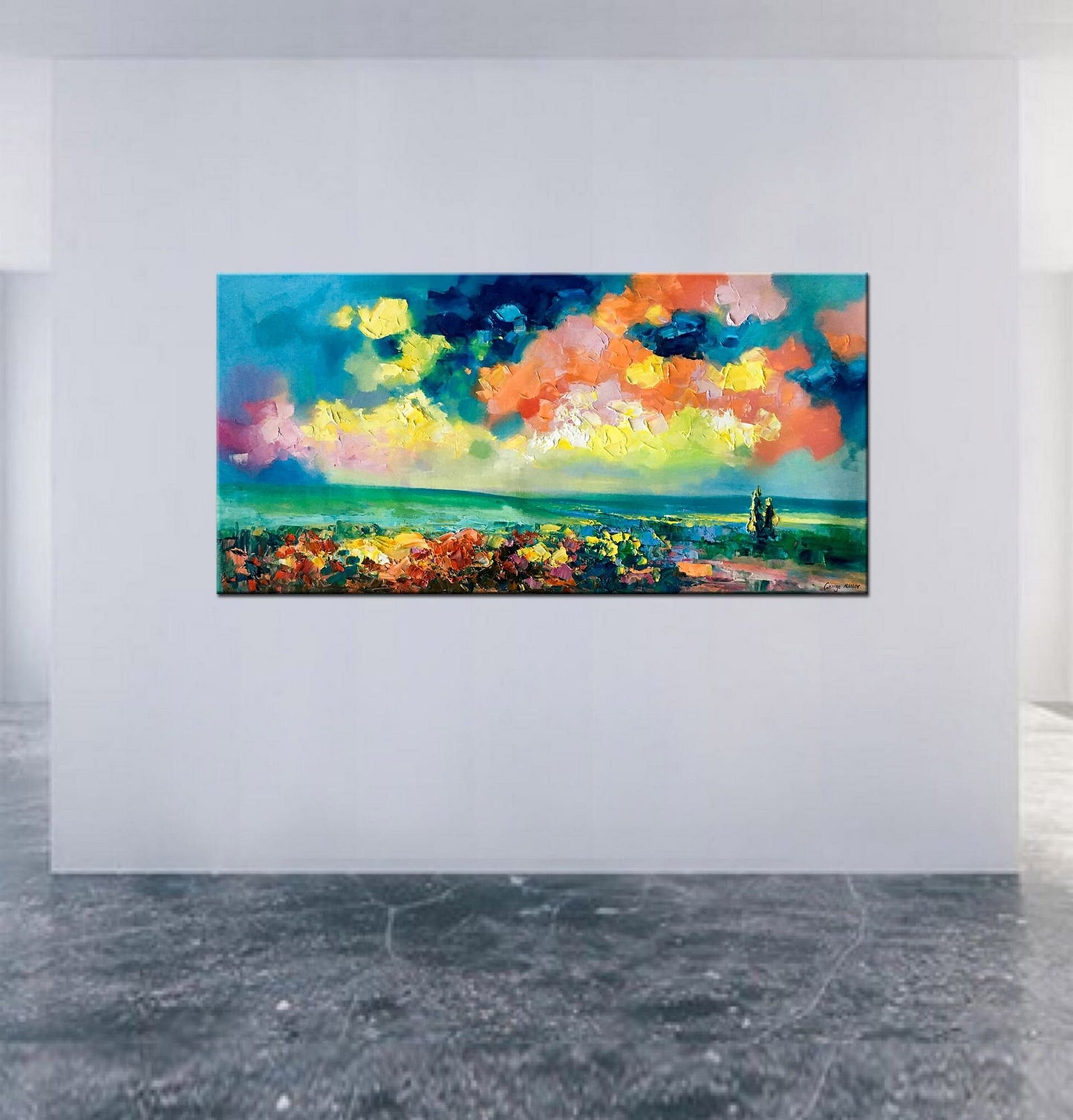Abstract Painting Landscape, Wall Art Canvas, Original Oil Painting, Original Artwork, Decor Wall Art Original, Extra Large Painting