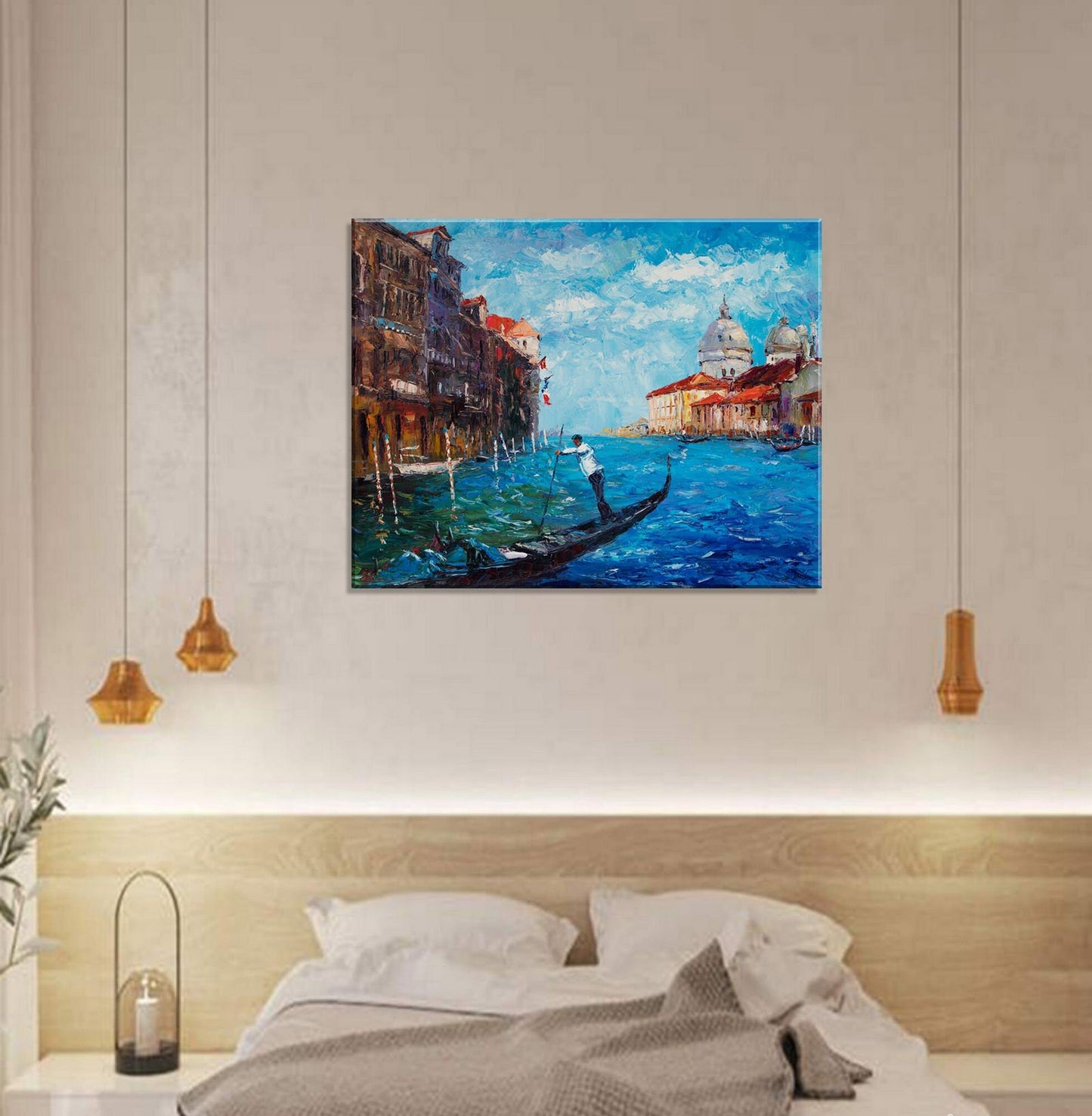 Large Painting Venice Grand Cancal Gondora, Modern Painting, Oil Painting Original, Canvas Art, Canvas Wall Decor, Oil Painting Landscape,