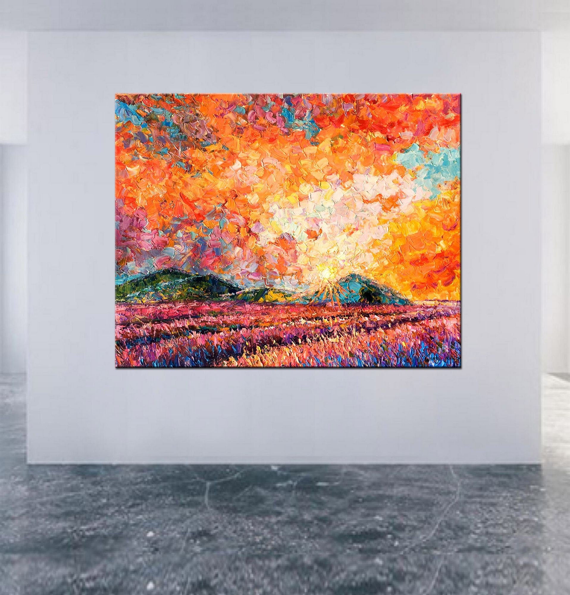 Abstract Landscape Painting, Large Art, Canvas Art, Large Landscape Pa –  georgemillerart