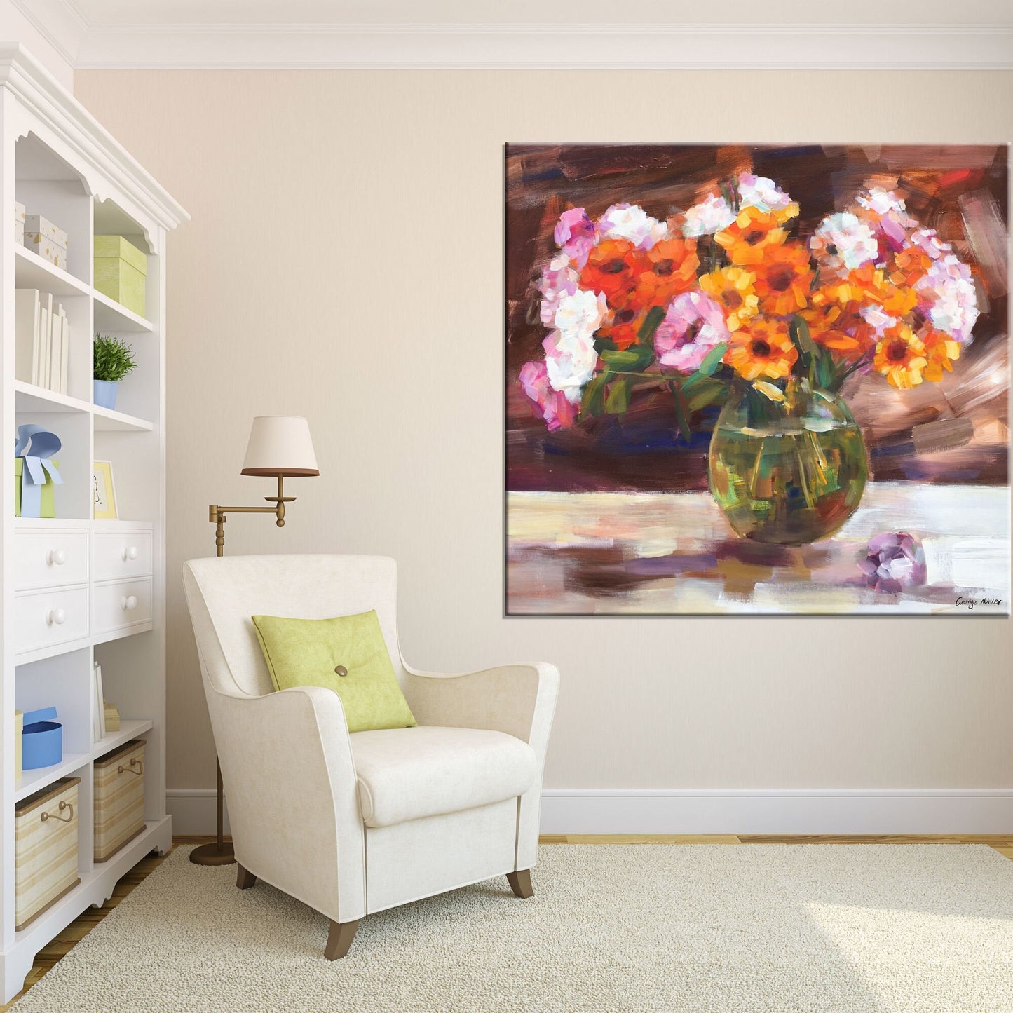 Flower Painting, Oil Painting, Canvas Art, Oil Painting Flower, Palette Knife Painting, Wall Art, Garden Painting, Large Abstract Painting
