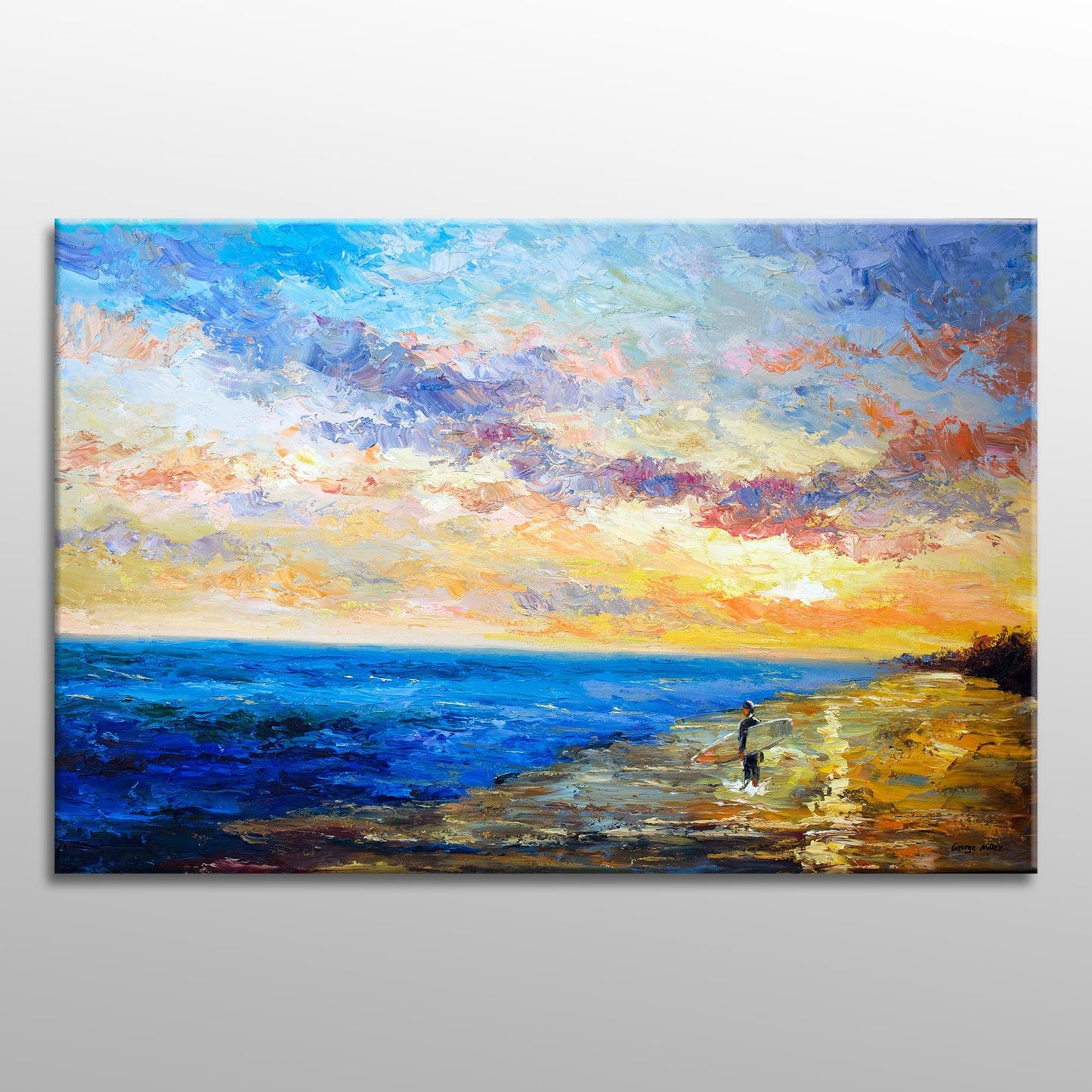 Large Oil Painting, Contemporary Painting, Wall Decor, Large Abstract Painting, Canvas Art, Painting Abstract, Seascape Oil Painting Sunrise