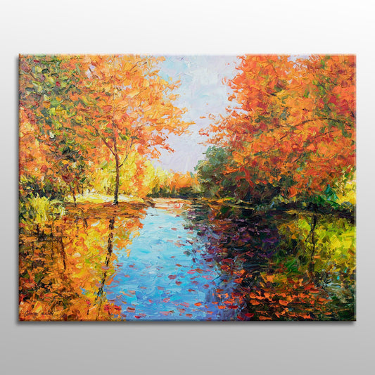 Landscape Painting, Abstract Oil Painting, Canvas Painting, Large Wall Decor, Original Painting, Large Abstract Painting, Autumn Forest Art