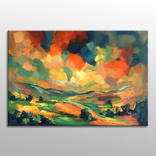 Landscape Painting, Abstract Painting, Large Art, Bedroom Art, Canvas Painting, Abstract Wall Art, Original Painting, Contemporary Art