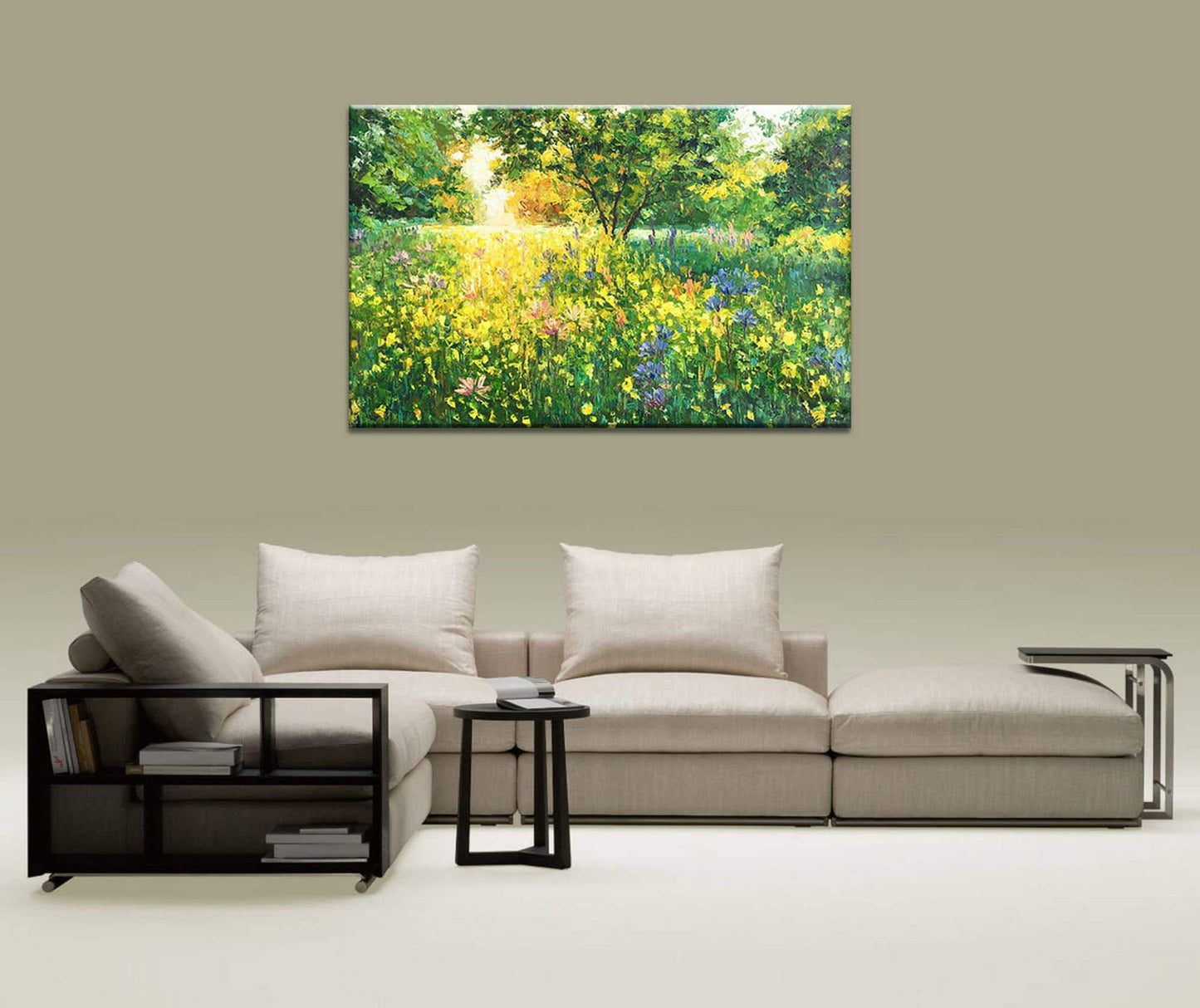 Upgrade your home decor with this unique palette knife painting of Spring Forest Green- A true masterpiece