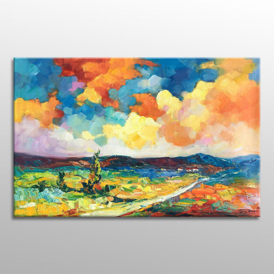 Large Landscape Oil Painting, Original Art, Rustic Living Room Decor, Original Landscape Oil Paintings, Large Painting, Family Wall Decor