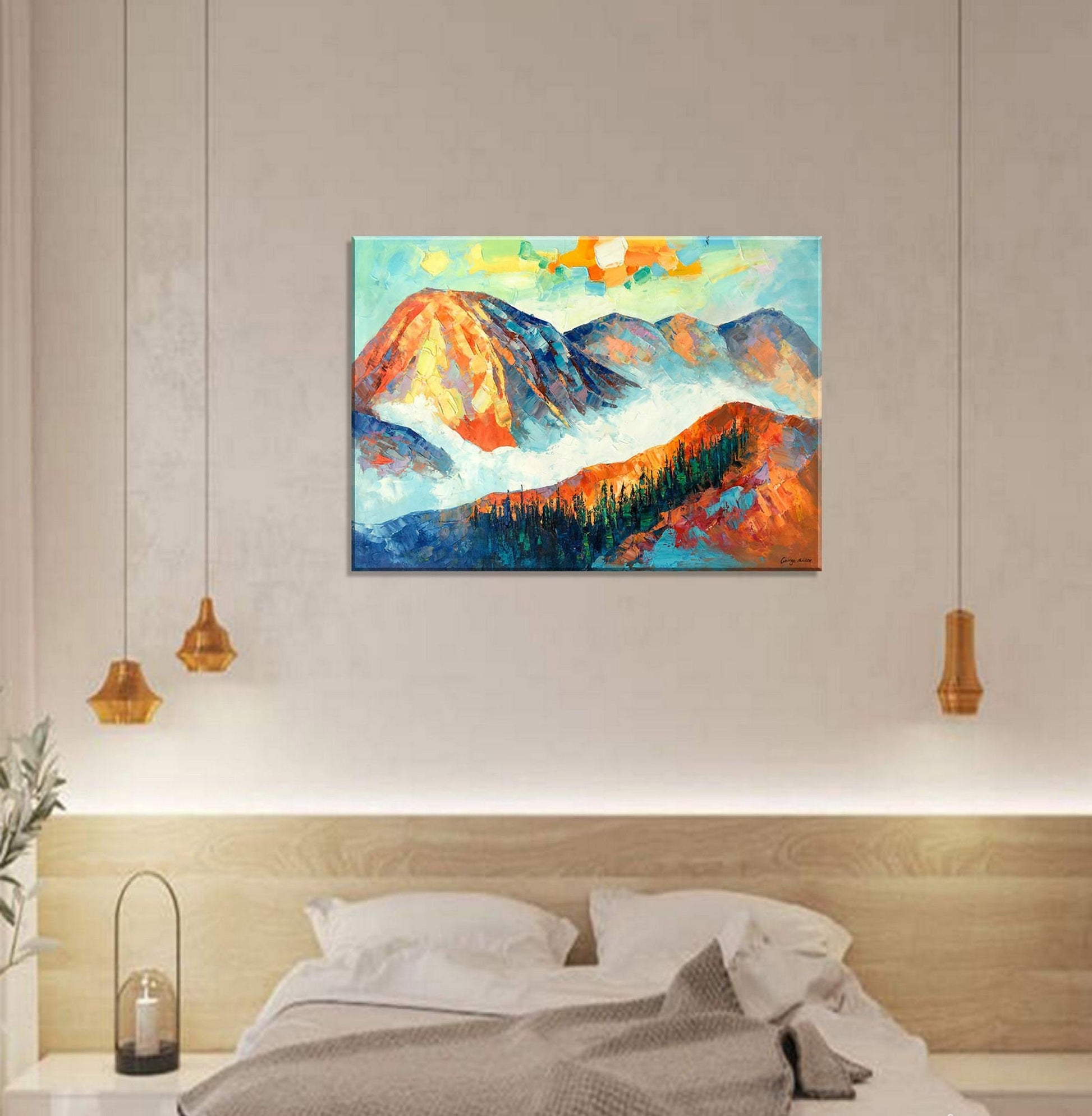 Colorful Oil Painting Abstract on Large Canvas - Contemporary Art for Your Modern Home Decor - Free Shipping - Perfect as Wall Art or a Gift