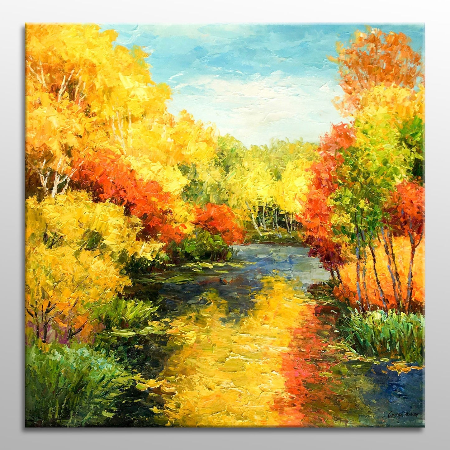 Autumn Forest Large  Wall Art, Wall Decor, Large Canvas Art, Canvas Painting, Oil Painting Abstract, Modern Painting, Oil Painting Landscape