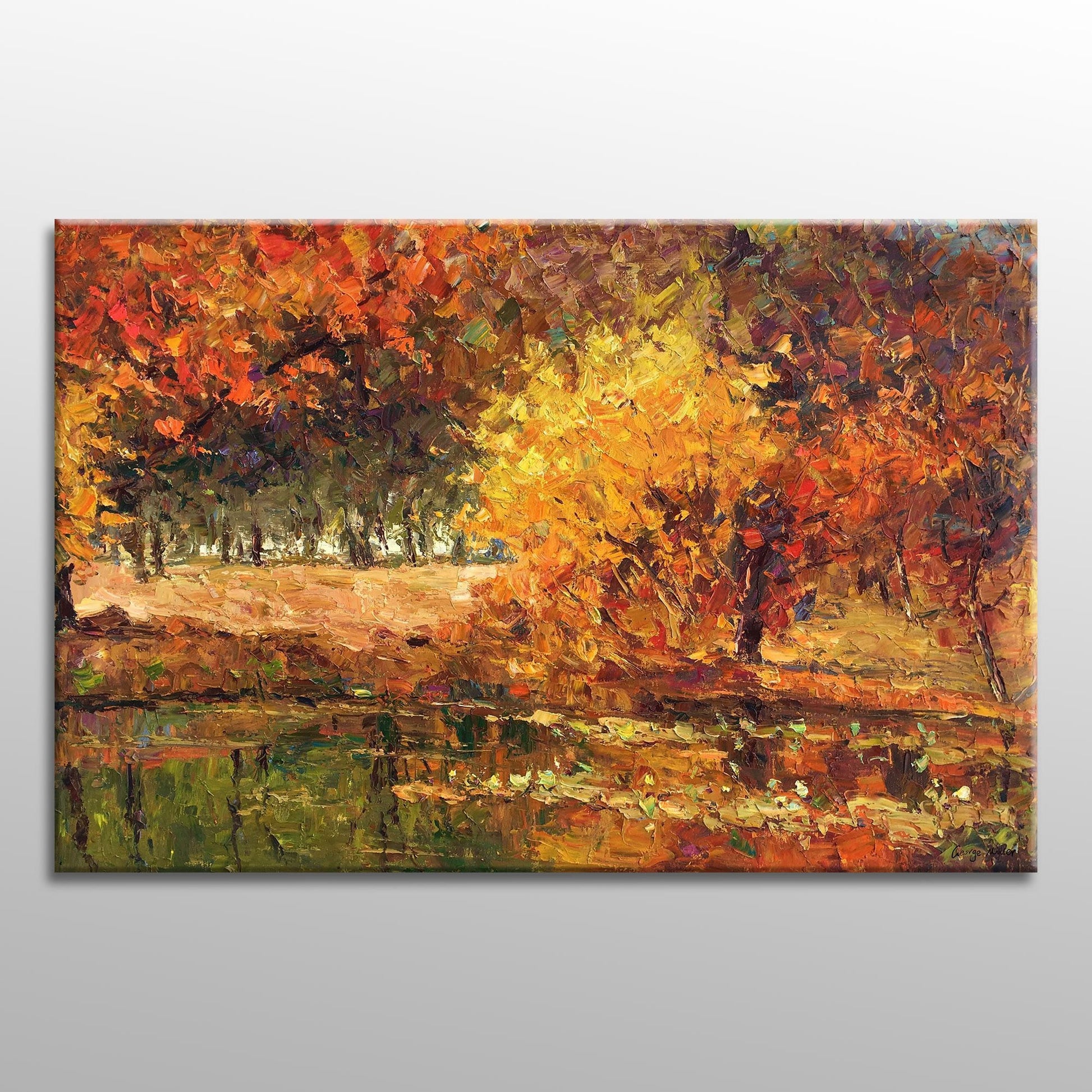 Oil Painting Autumn Forest, Canvas Wall Art, Wall Art Painting, Abstract Landscape, Extra Large Abstract Painting, Handmade Contemporary Art