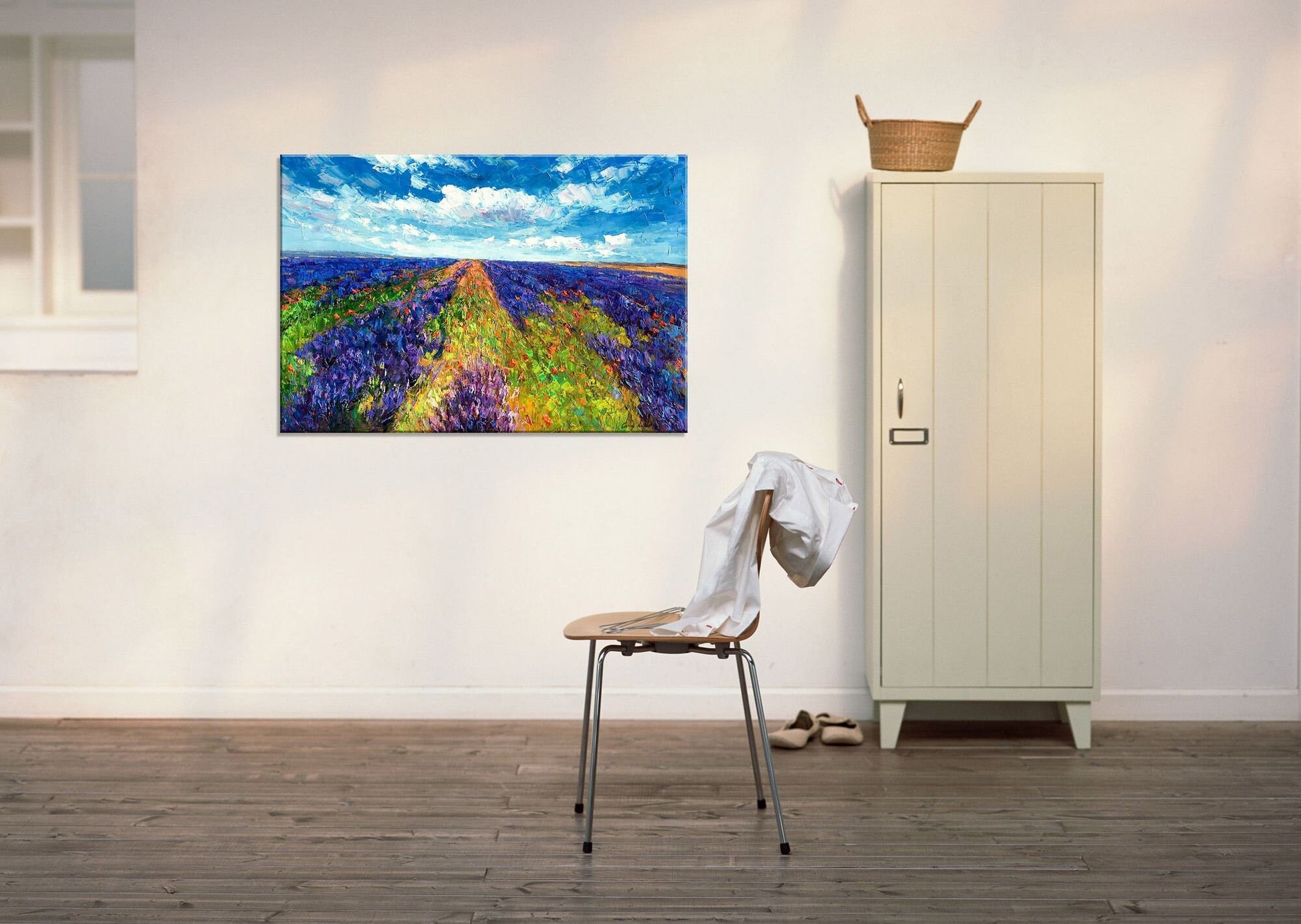 Oil Painting Landscape Spring Fields, Abstract Canvas Painting, Painting Abstract, Living Room Wall Decor, Modern Art, Original Painting