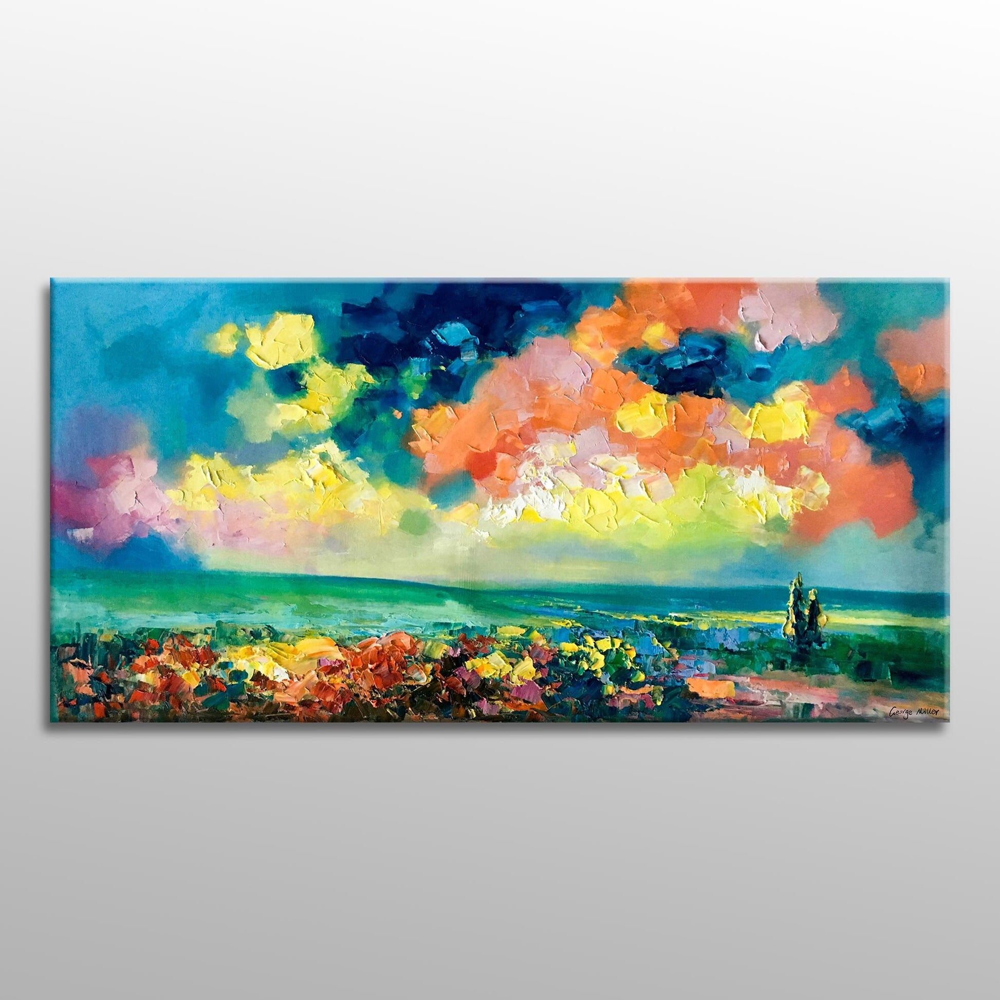 Abstract Painting Landscape, Wall Art Canvas, Original Oil Painting, Original Artwork, Decor Wall Art Original, Extra Large Painting