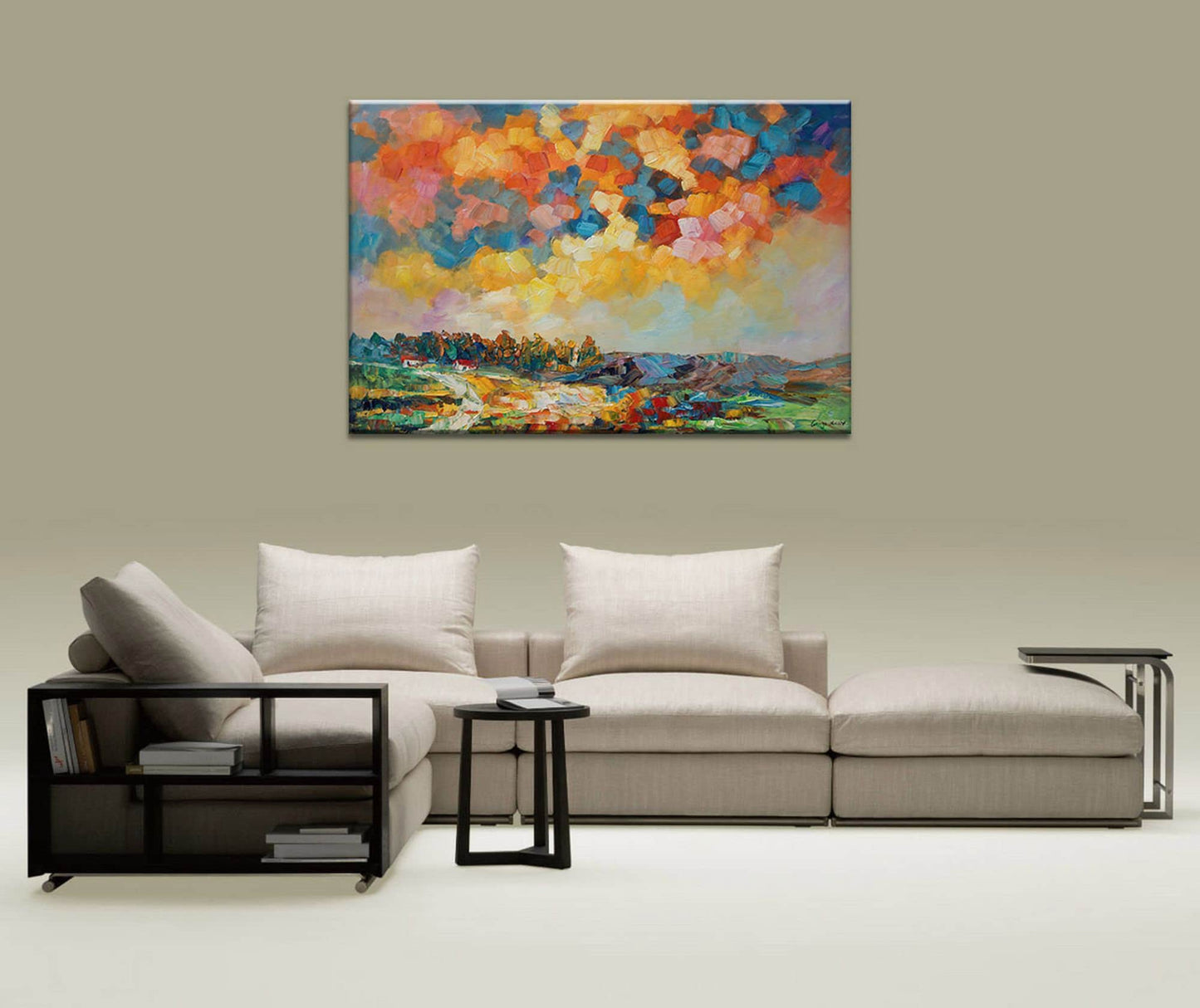 Large Painting, Tuscany Landscape Oil Painting, Kitchen Wall Decor, Contemporary Art, Oil Painting Original, Original Landscape Oil Painting