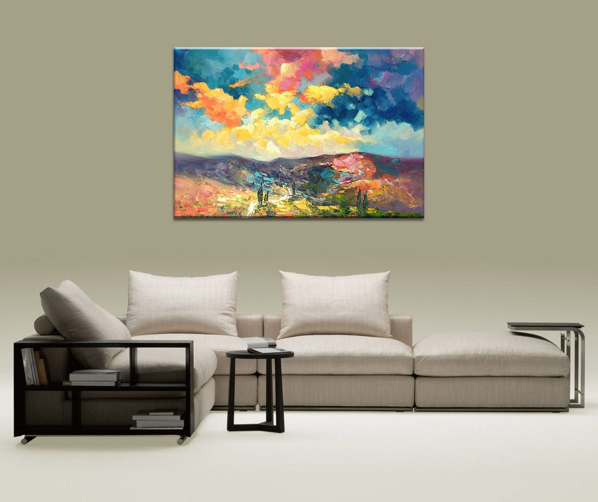 Large Landscape Painting, Original Oil Painting, Wall Decor, Painting Abstract, Living Room Decor, Large Canvas Painting, Canvas Art