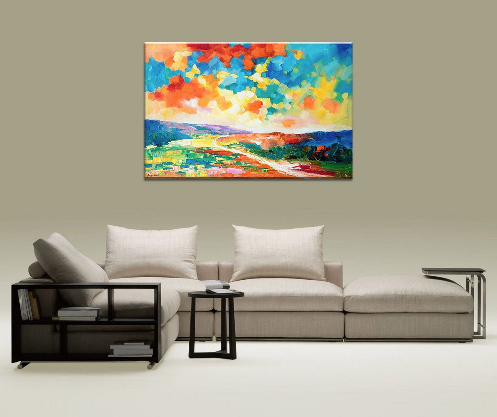 Oil Painting Spring Fields, Modern Painting, Oil Painting Landscape, Original Abstract Art, Wall Decor, Abstract Oil Painting, Canvas Art