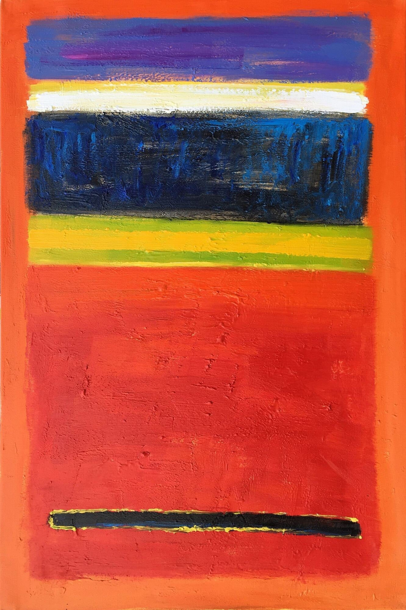 Large Abstract Oil Painting Orange Red, Mark Rothko, Abstract Canvas Art, Large Painting, Kitchen Wall Decor, Original Artwork, Modern Art