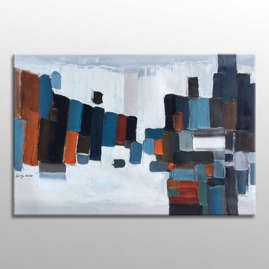 Abstract Oil Painting Black and White Art, Modern Painting, Large Painting, Canvas Wall Art, Kitchen Sign, Original Painting, Canvas Art