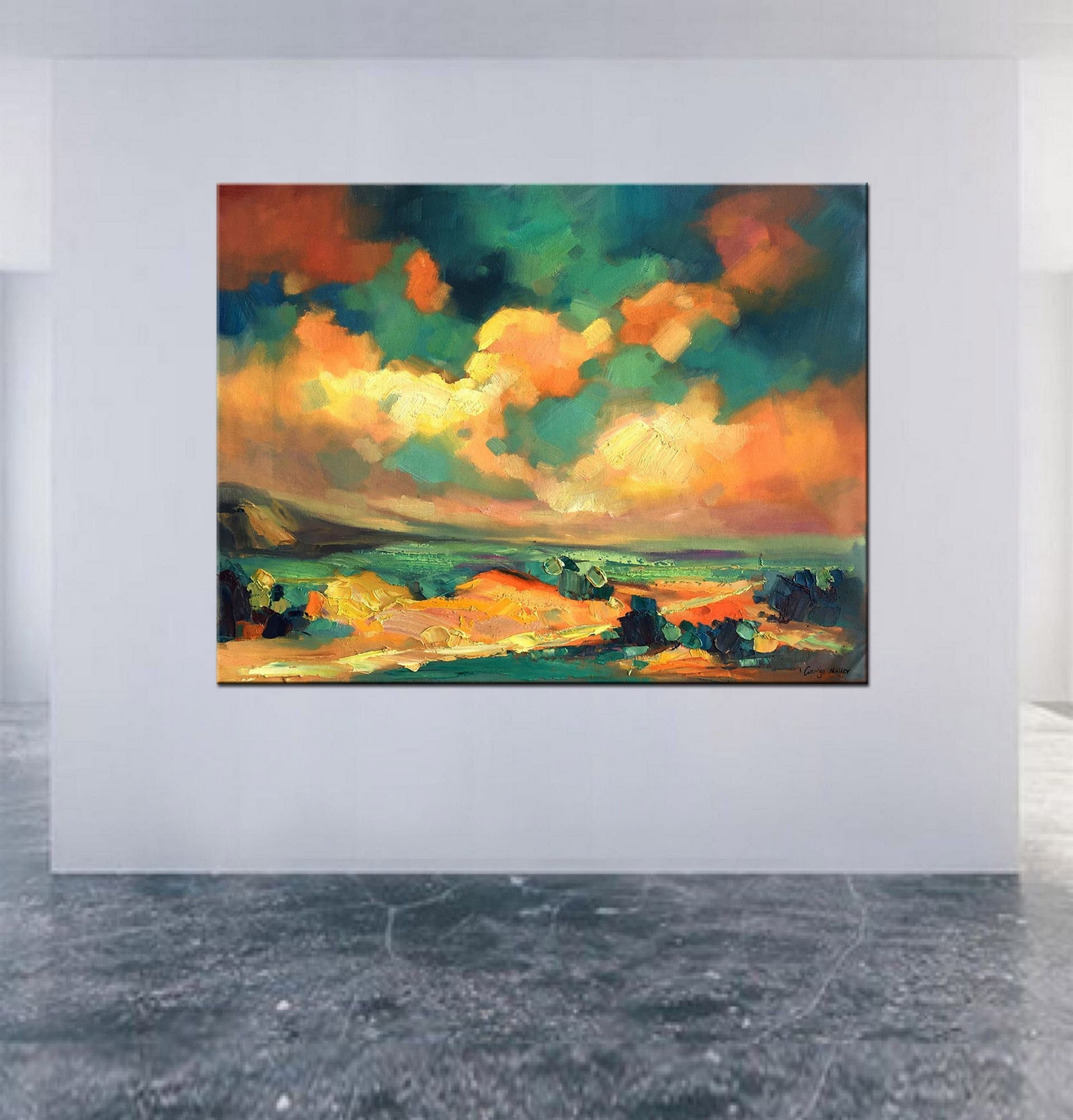 Large Abstract Landscape Painting, Abstract Oil Painting, Original Oil Painting Landscape, Wall Art, Wall Decor, Oil Painting Original