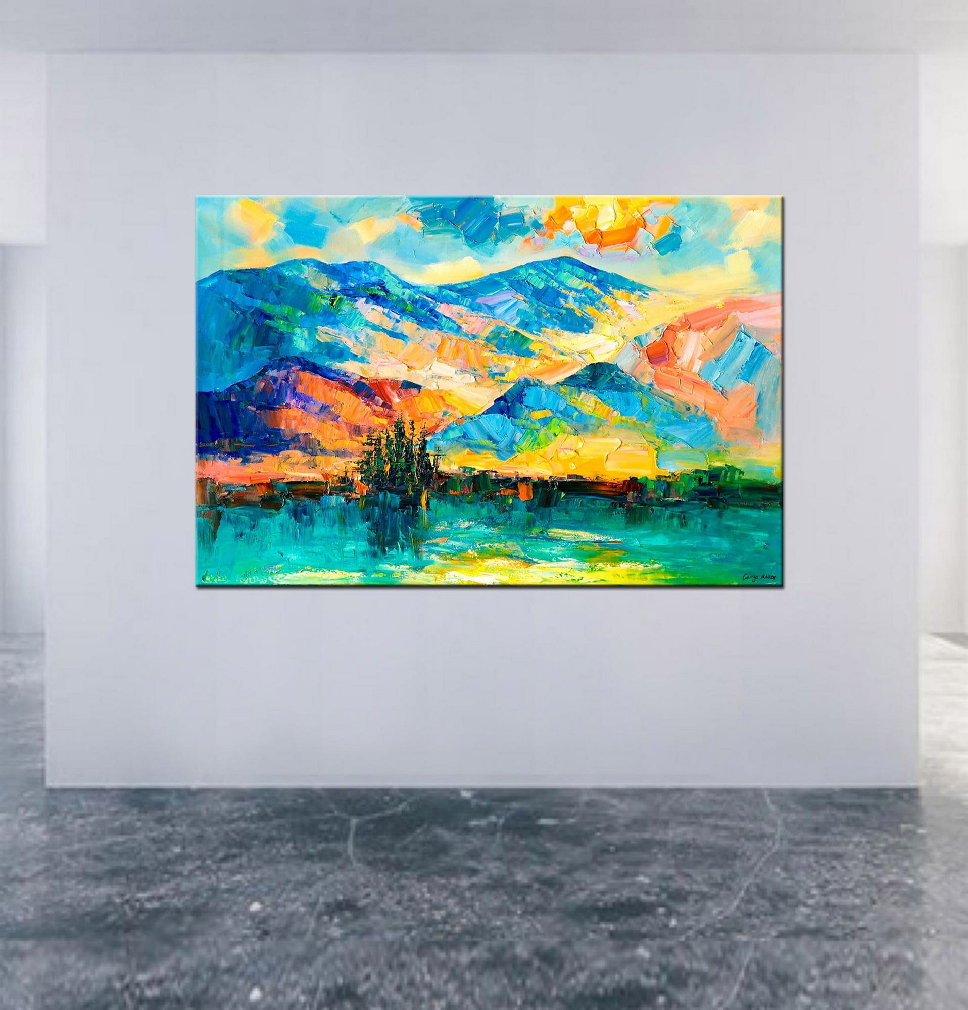 Oil Painting Abstract Landscape, Original Abstract Painting, Large Abstract Painting, Landscape Oil Painting, Living Room Art, Canvas Art