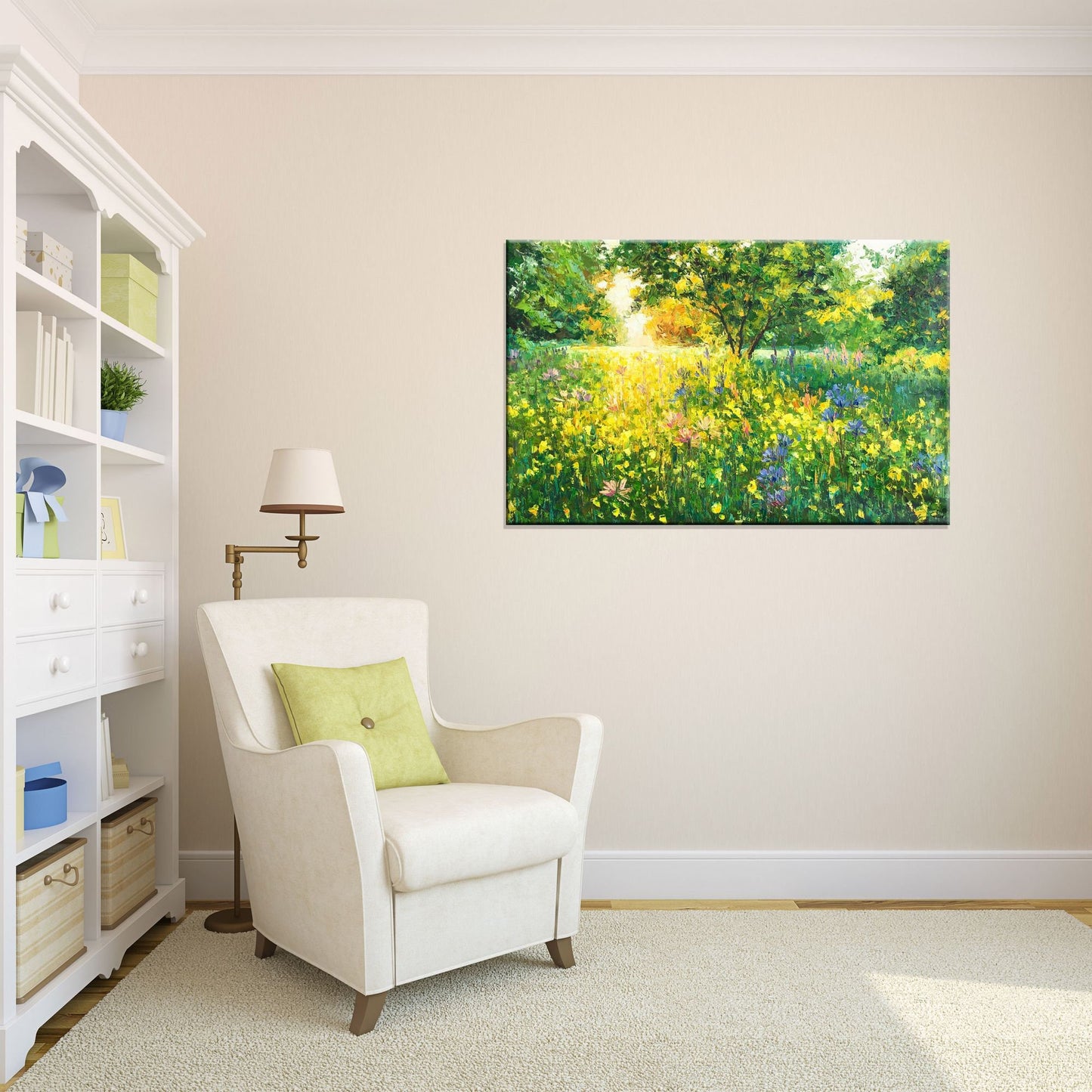 Upgrade your home decor with this unique palette knife painting of Spring Forest Green- A true masterpiece