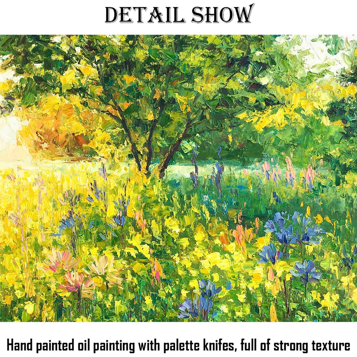 Upgrade your home decor with this unique palette knife painting of Spring Forest Green- A true masterpiece