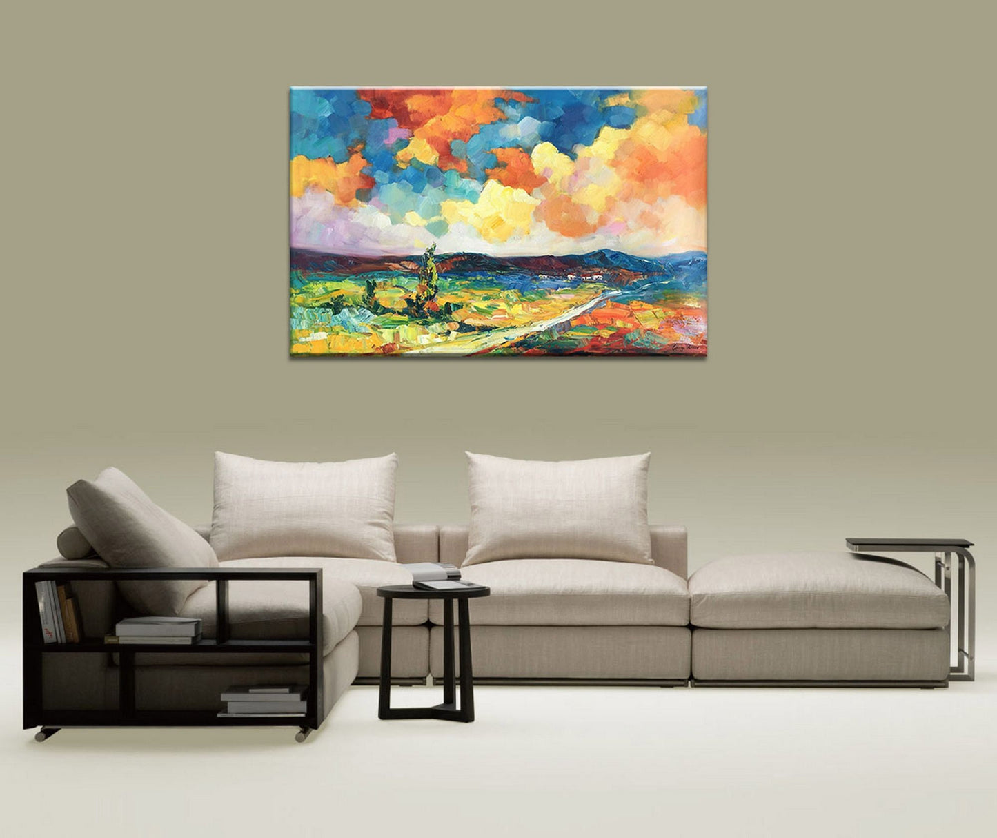 Large Landscape Oil Painting, Original Art, Rustic Living Room Decor, Original Landscape Oil Paintings, Large Painting, Family Wall Decor