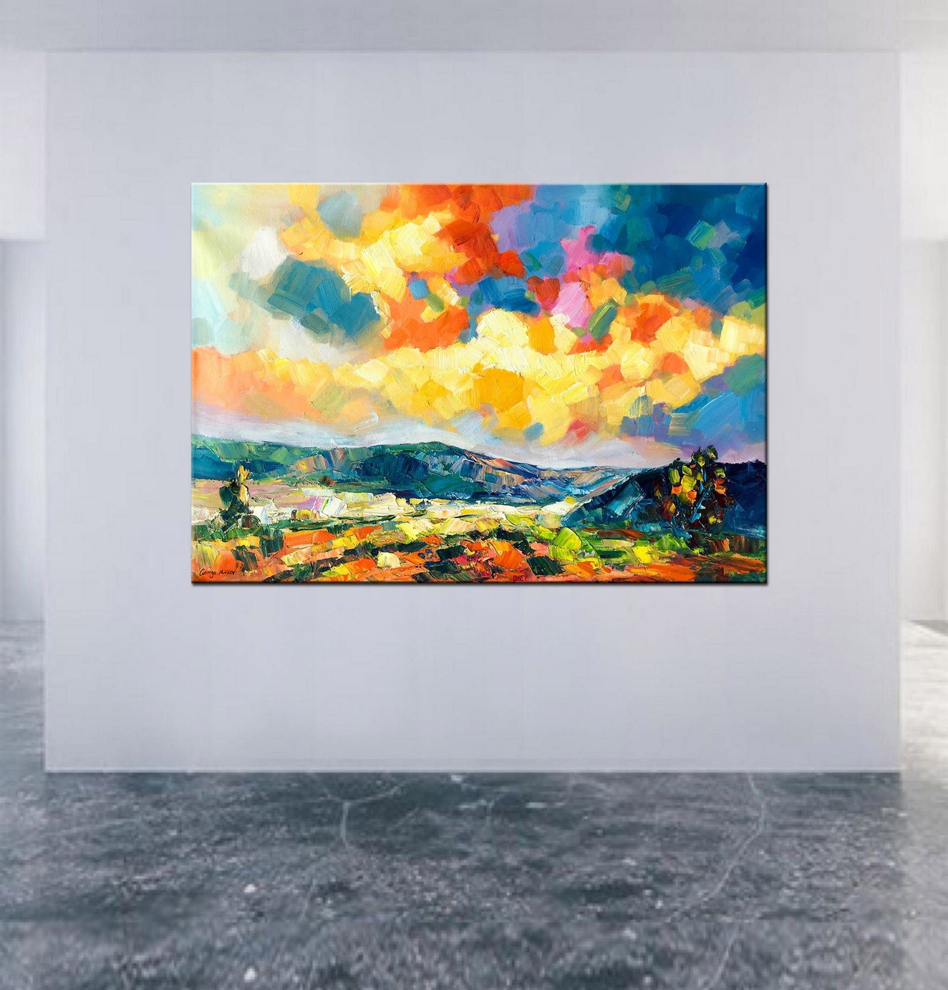 Abstract Landscape Painting, Large Art, Canvas Art, Large Landscape Pa –  georgemillerart
