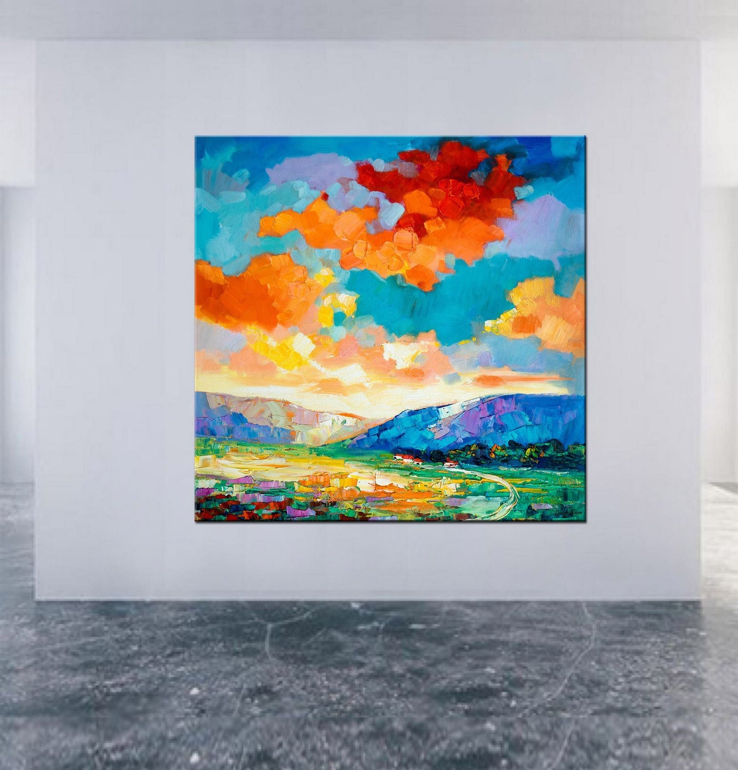 Landscape Oil Paintings, Abstract Art, Original Oil Painting, Large Abstract Painting, Kitchen Wall Decor, Modern Art, Large Wall Art Canvas