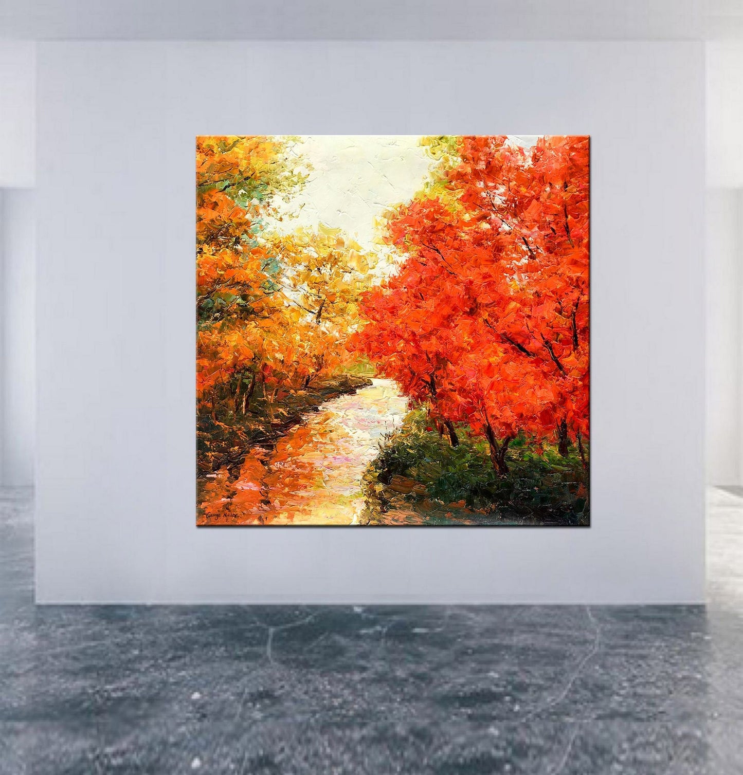 Autumn Forest Landscape Oil Painting, Canvas Painting, Wall Art Painting, Landscape, Extra Large Wall Art, Handmade Art, Modern Painting